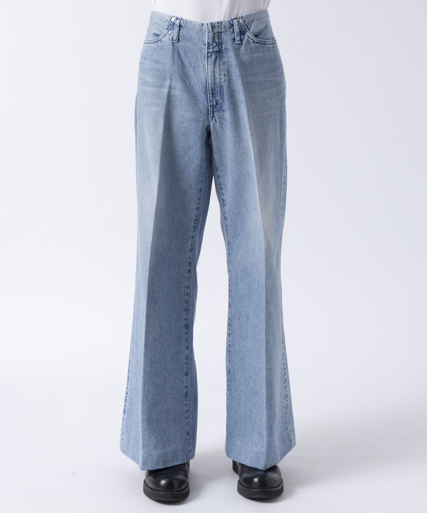 WIDE JEAN TROUSERS ASH BLEACH TANAKA