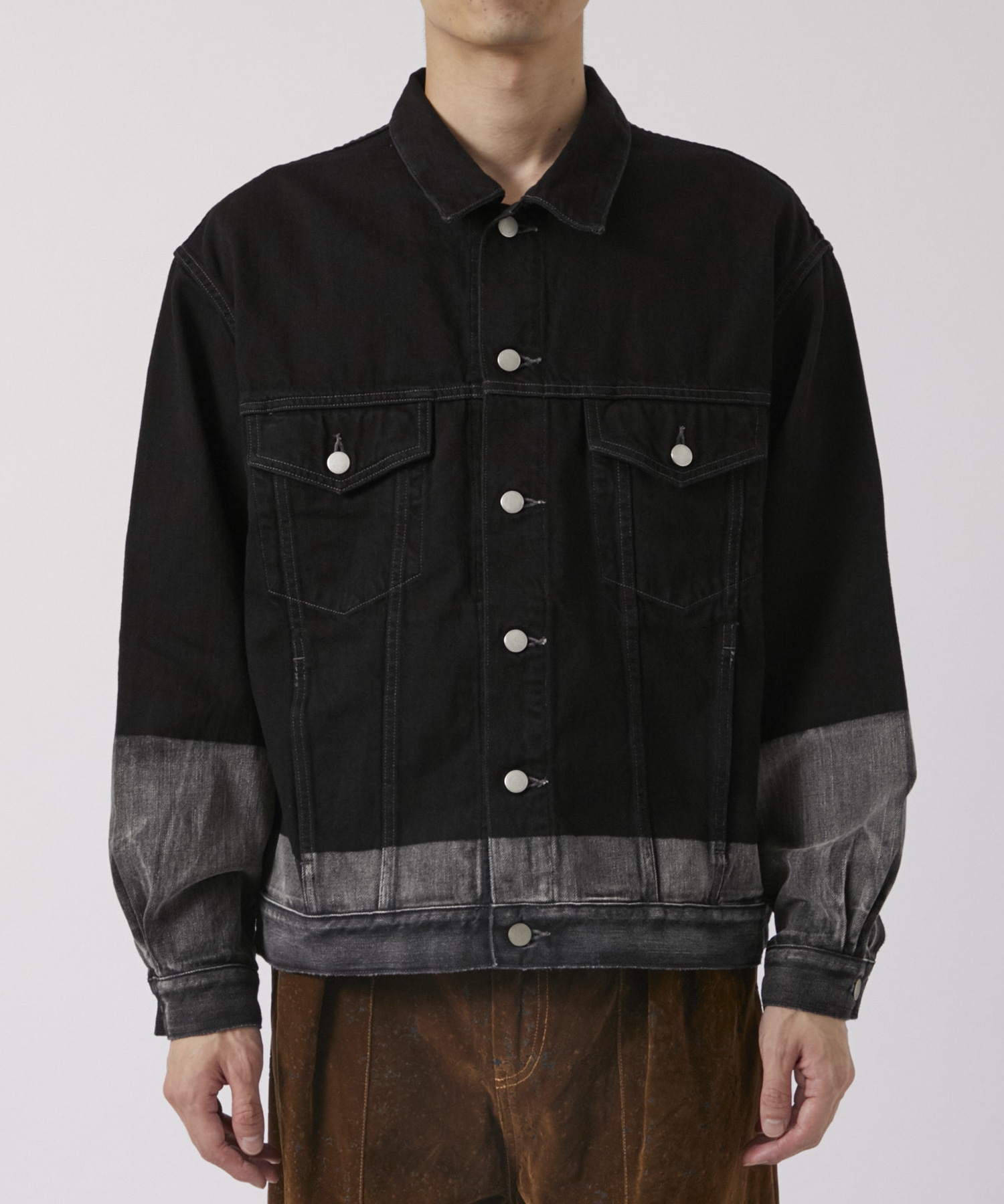 LASER PROCESSED DENIM TRUCKER JACKET YOKE