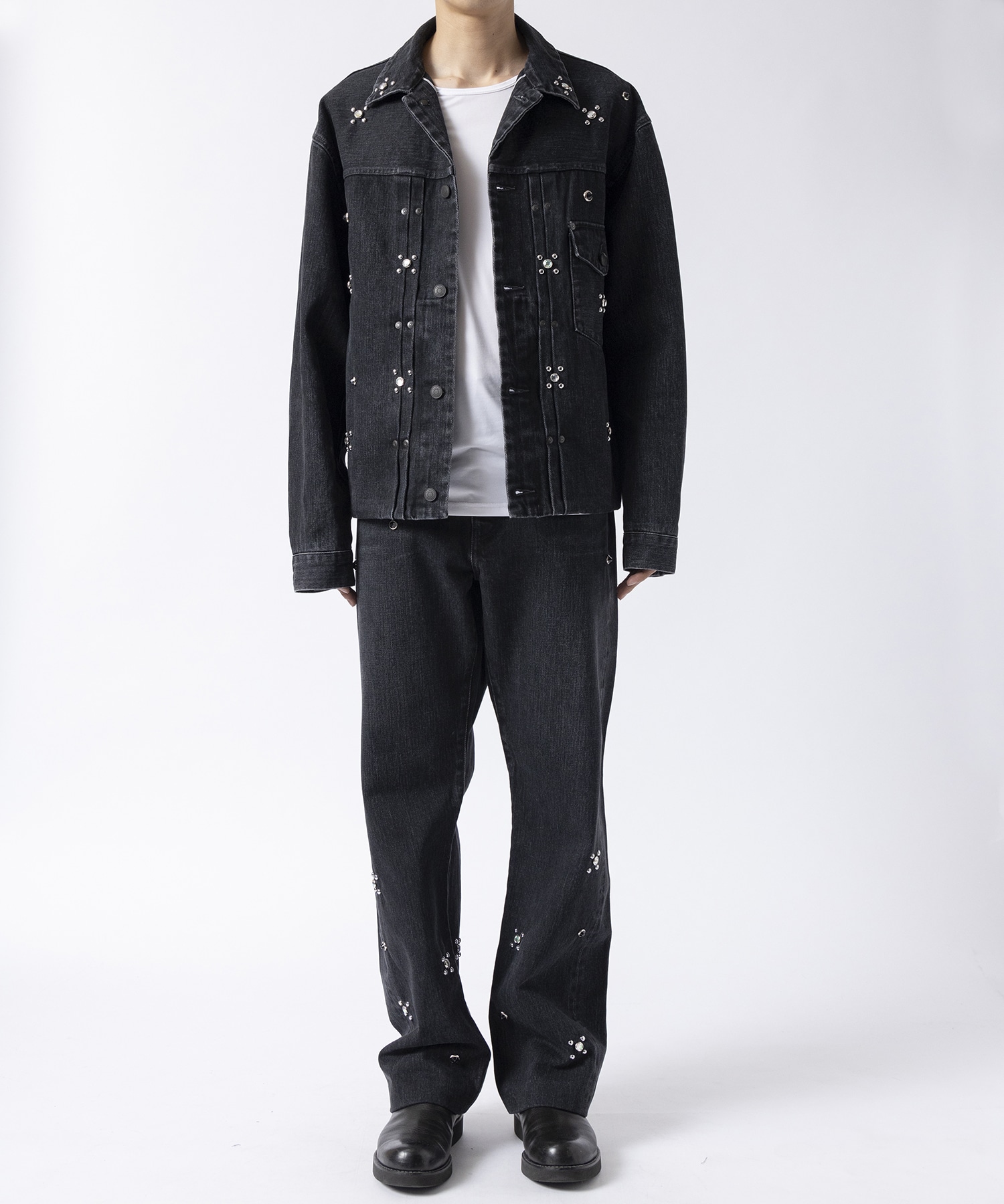 THE JEAN JACKET BLACK & SILVER STARS TANAKA