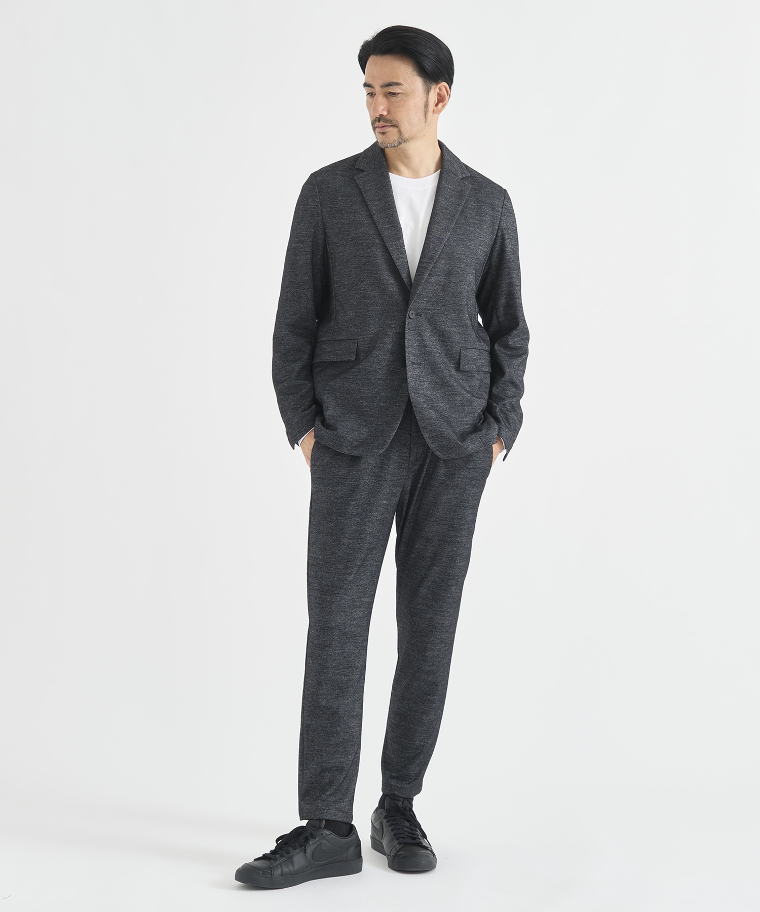 Washable Tweedy Jersey Shape Jacket THE TOKYO