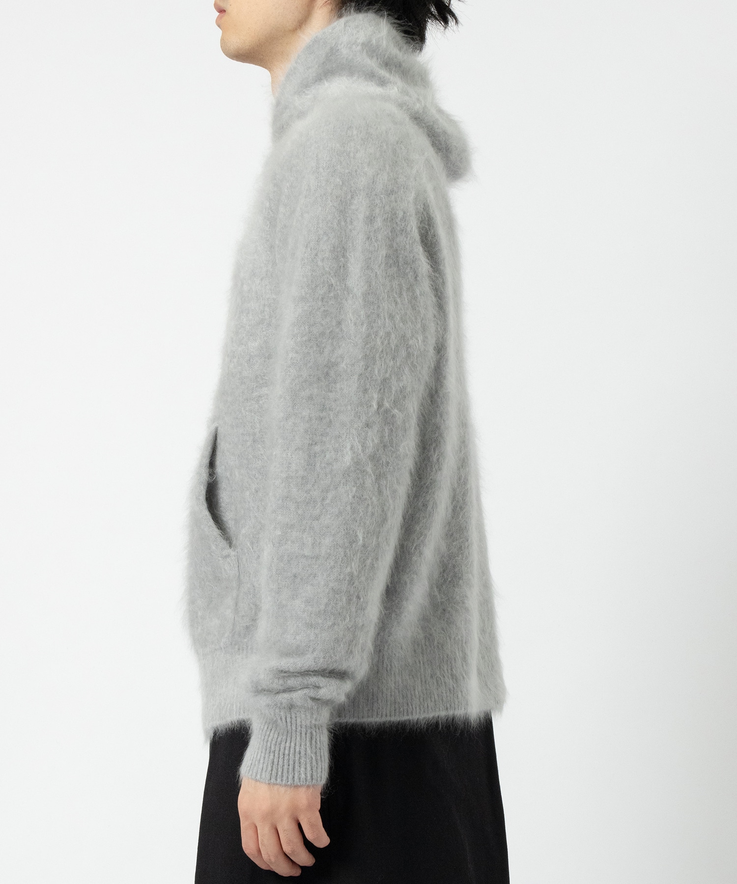 CASHMERE SHAGGY HOODIE KNIT CINOH