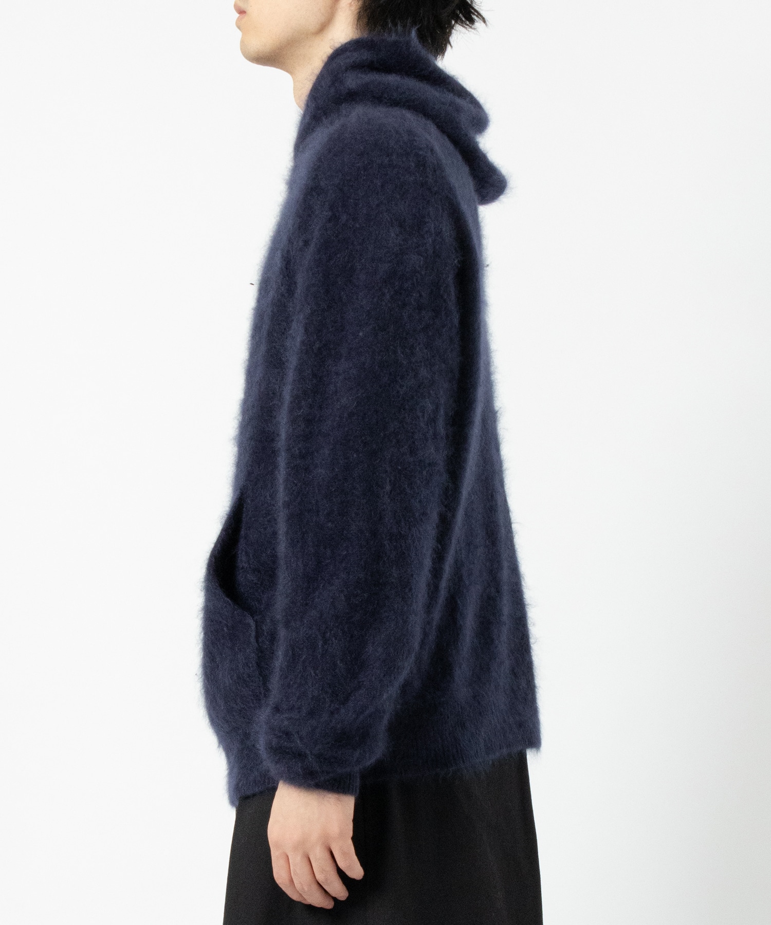 CASHMERE SHAGGY HOODIE KNIT CINOH