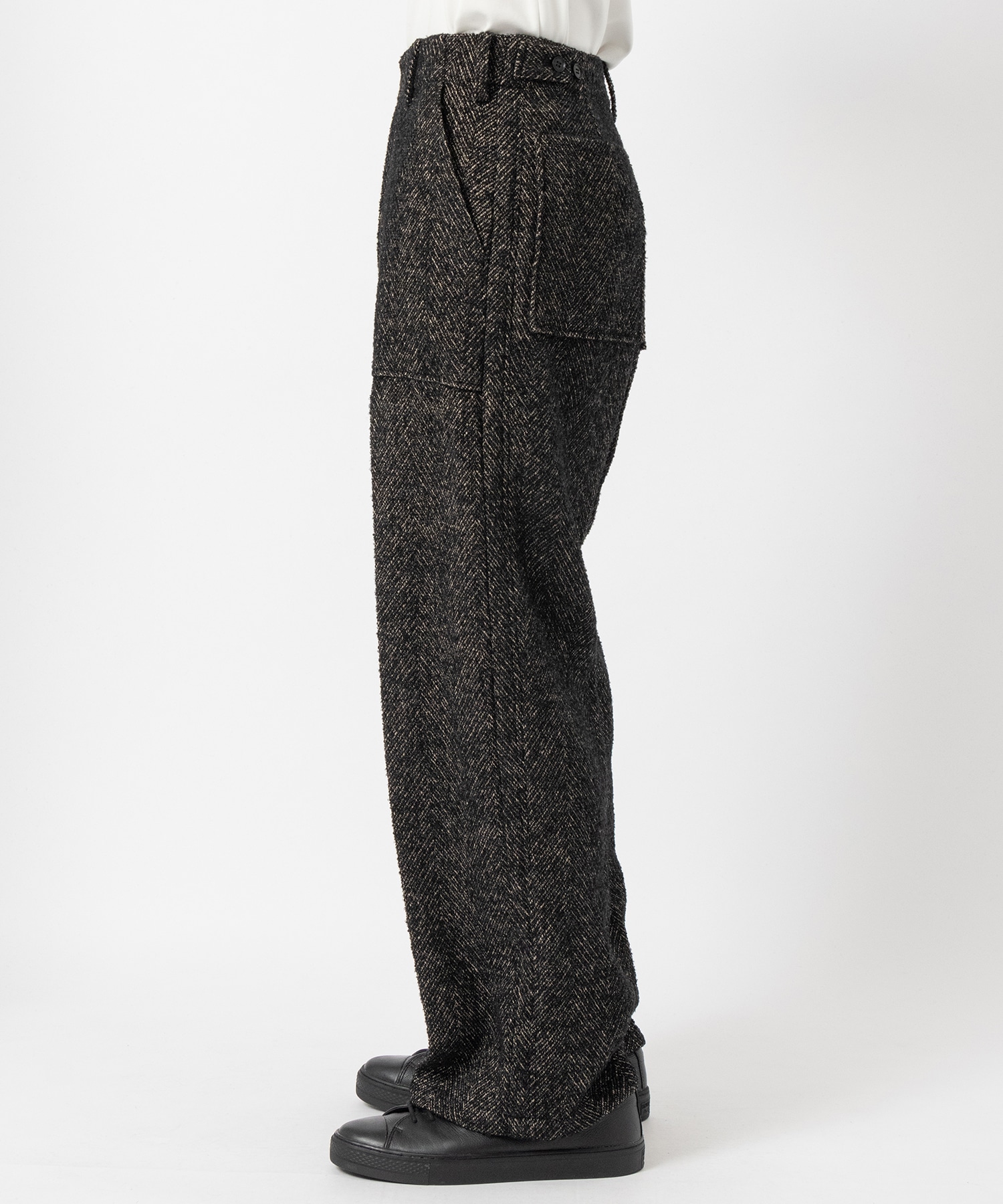 TWEED WIDE-LEG BAKER PANTS YOKE