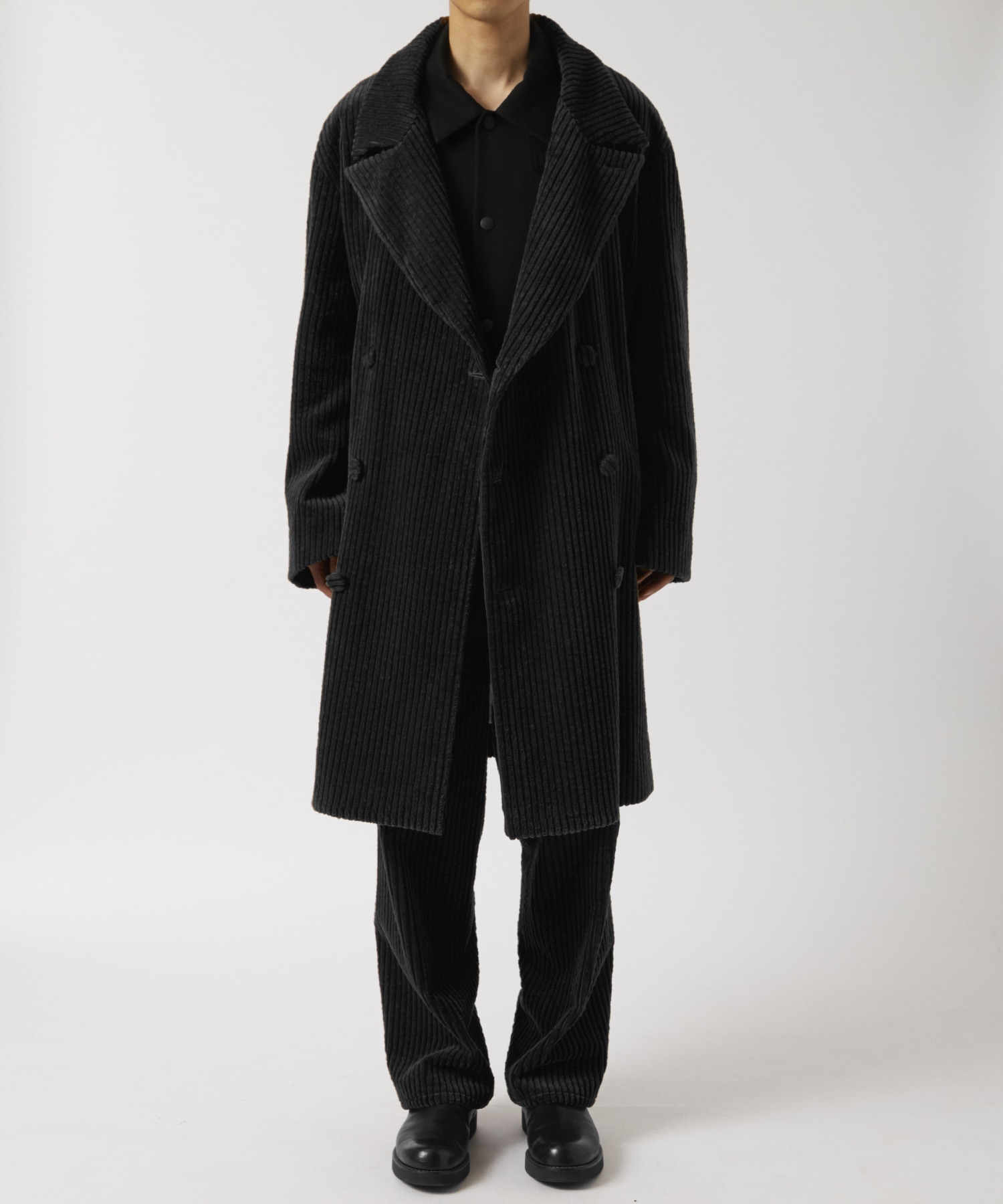 Cotton Corduroy Oversized Peacoat OVERCOAT