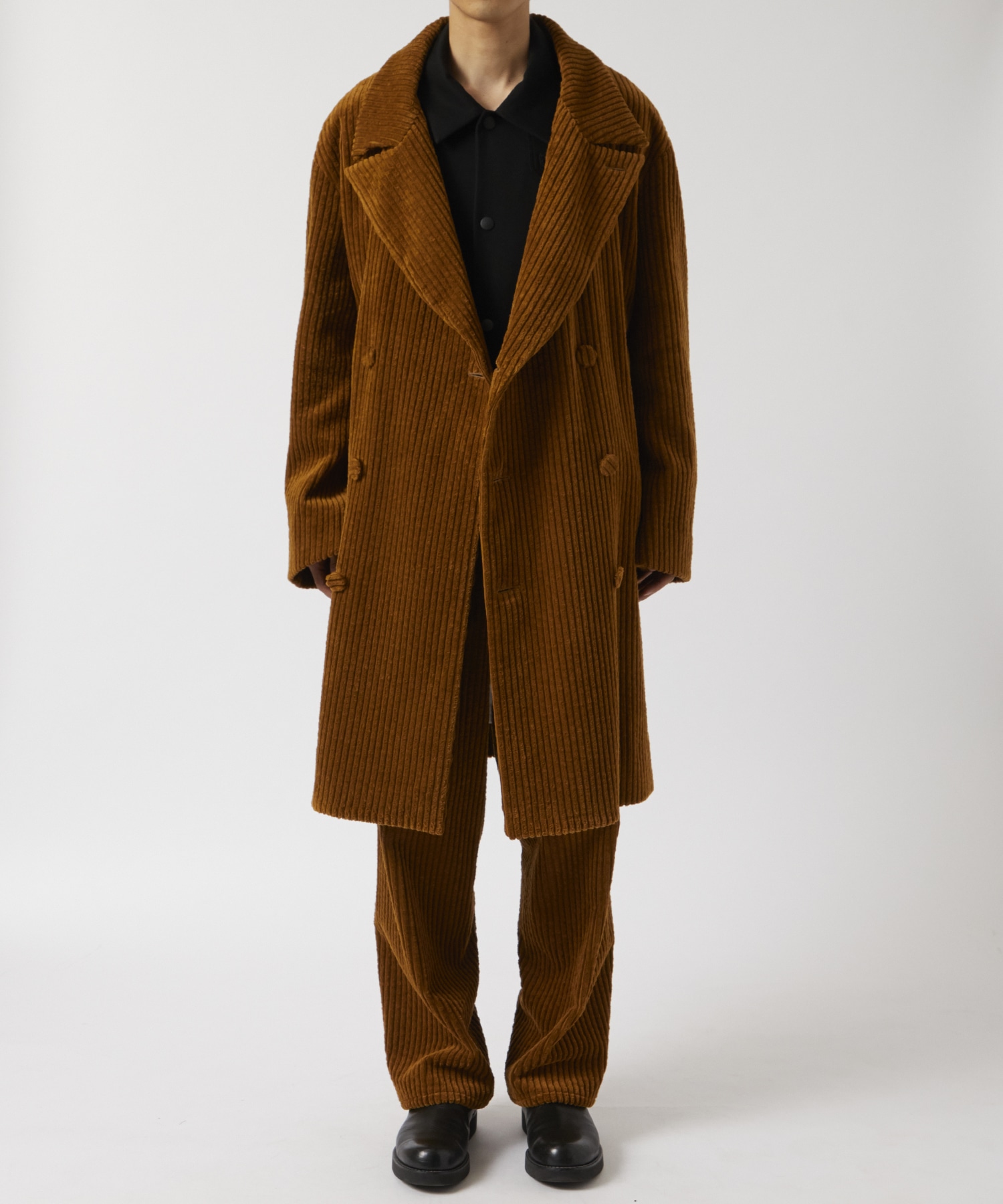 Cotton Corduroy Oversized Peacoat OVERCOAT