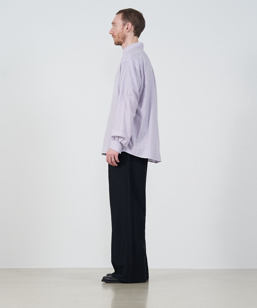 GARMENT DYED COTTON SILK TWILL SHIRT YOKE