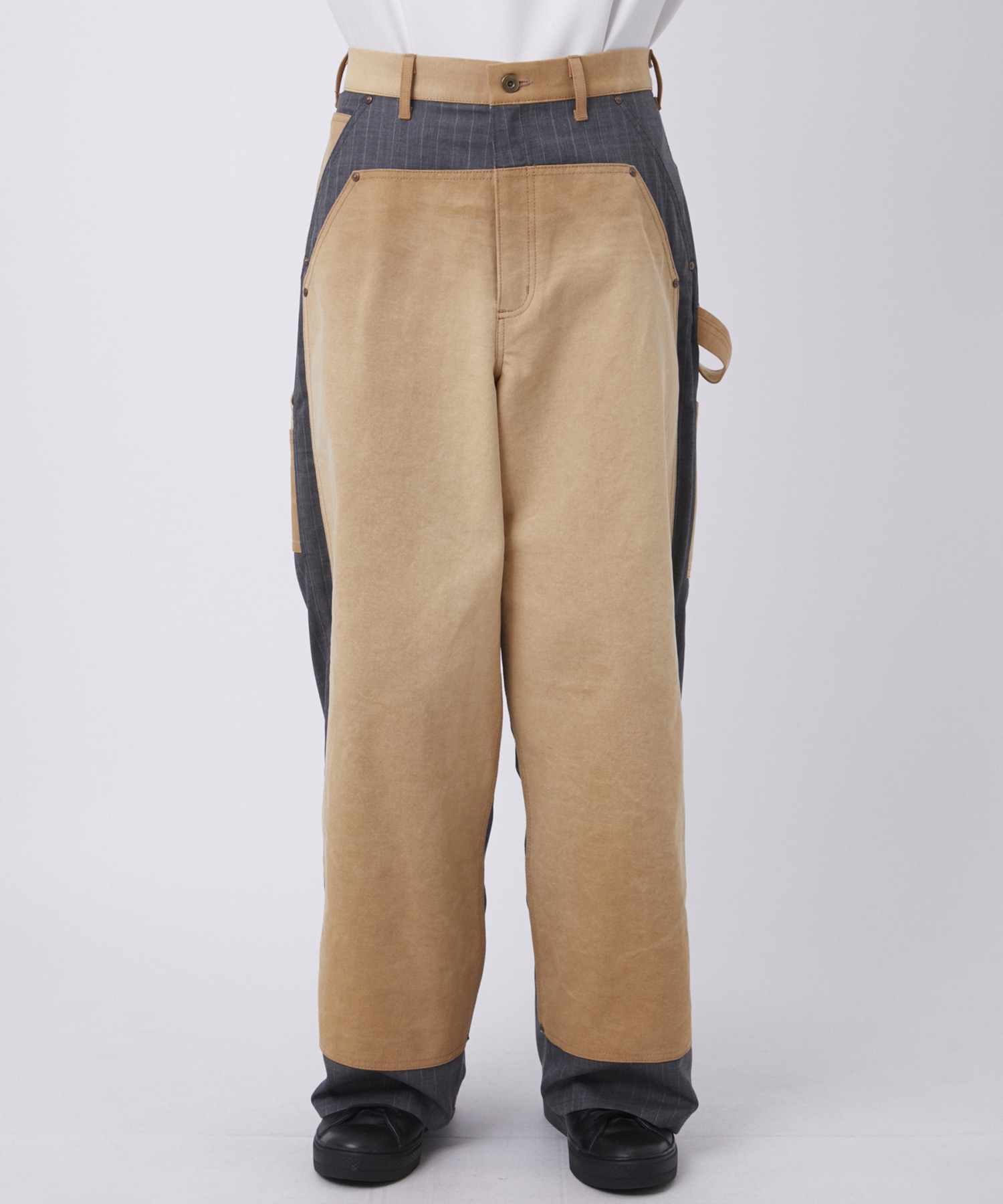 Vintage-effect work pants KHOKI