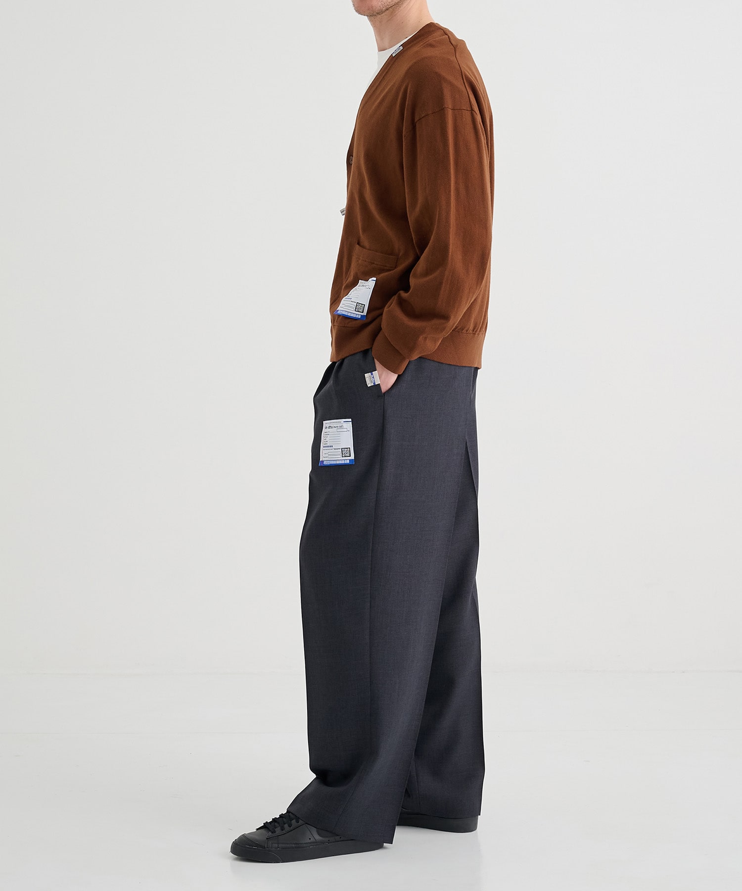 WOOLY SHARKSKIN EASY TROUSERS Maison MIHARA YASUHIRO