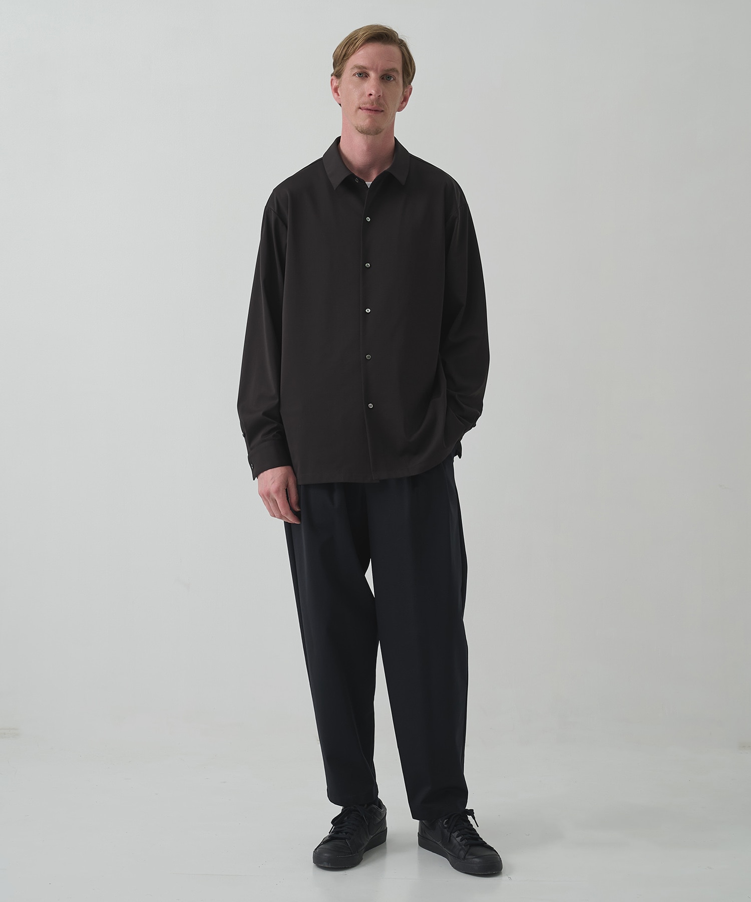 MATTE WASHABLE HIGH FUNCTION JERSEY WIDE TAPERED PANTS THE TOKYO
