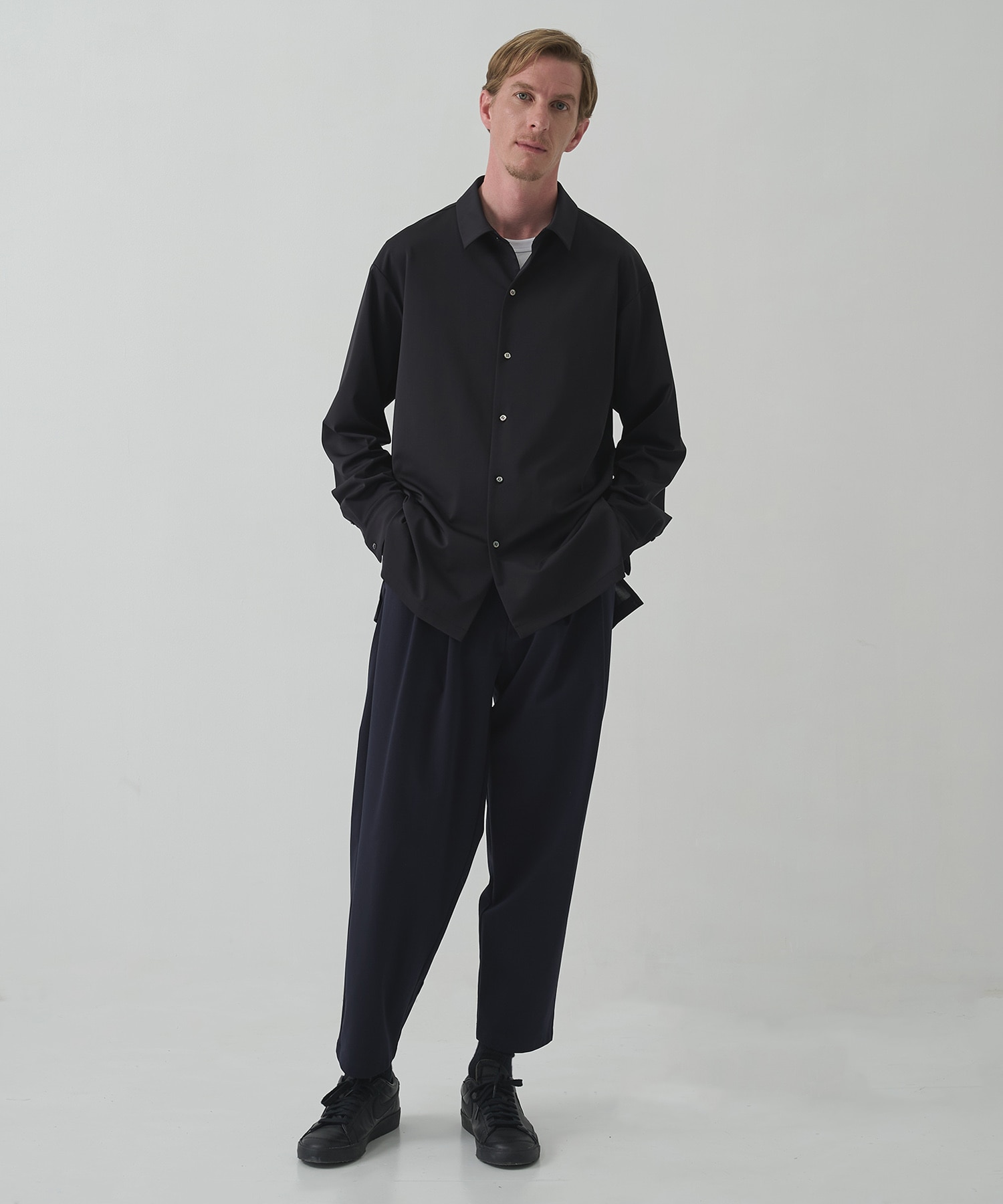 MATTE WASHABLE HIGH FUNCTION JERSEY WIDE TAPERED PANTS THE TOKYO