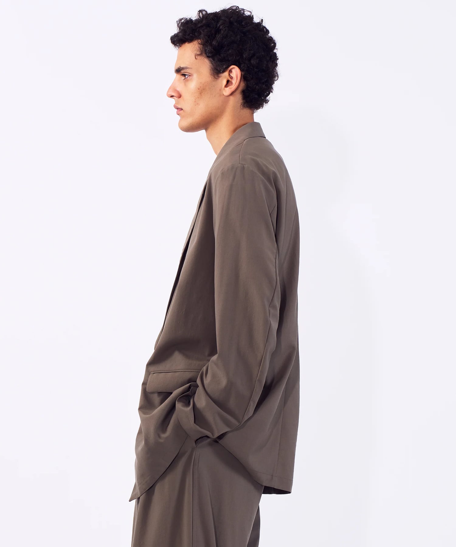 Wool Washer Tropical Double Breasted Jacket | YOKE