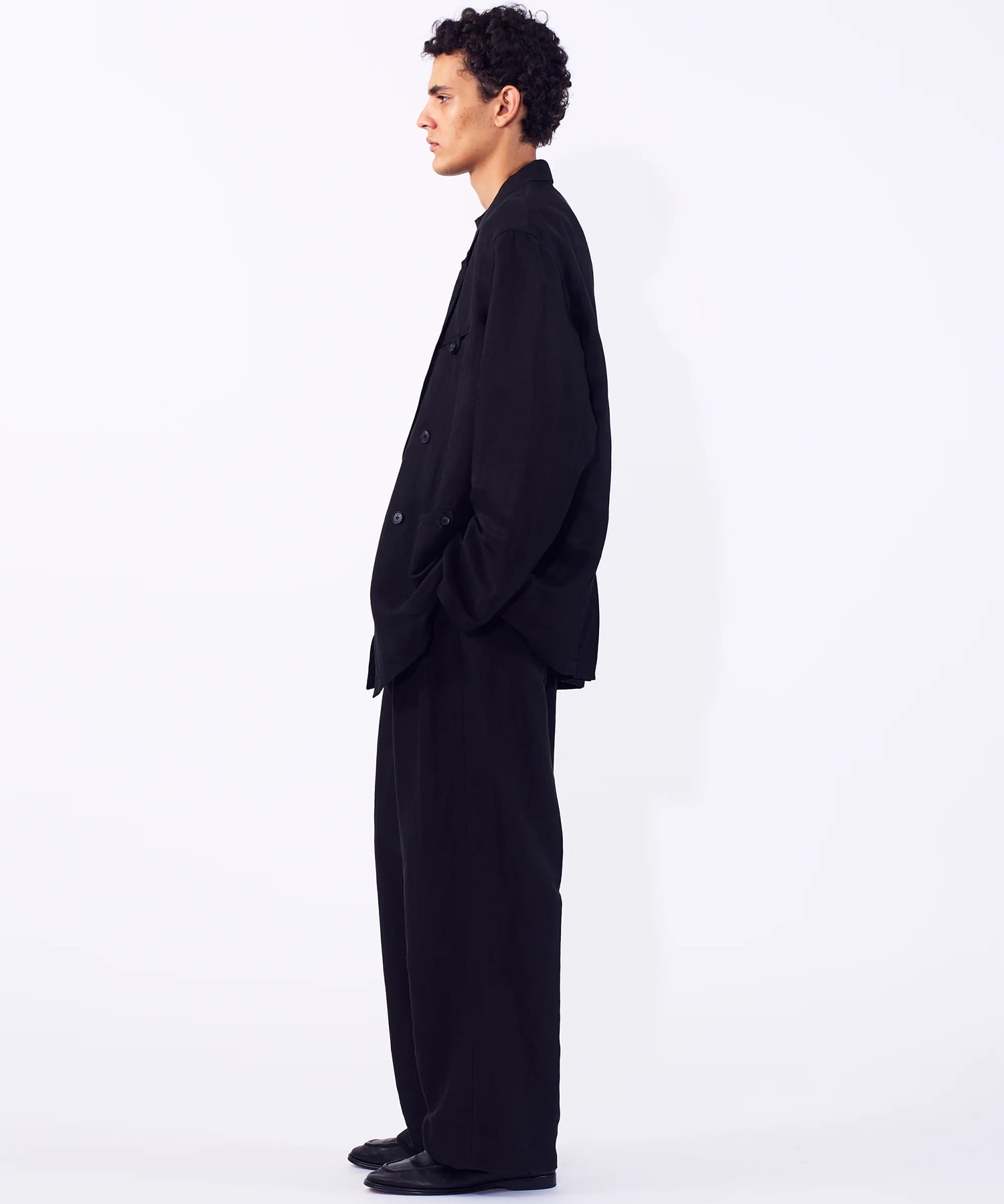 【ヨーク】Linen Silk Kersey Double Breasted Blezer YOKE