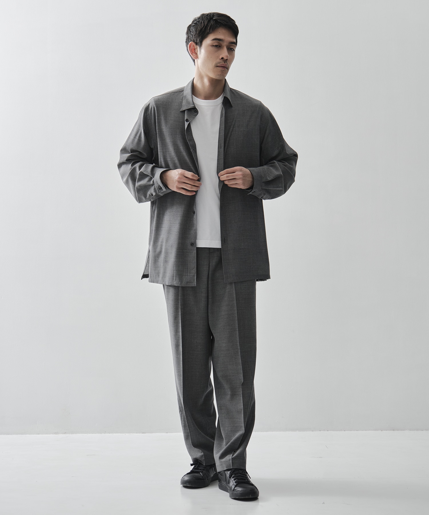 TWIST WOOL GAUZE LOOSE FIT SHIRT ATON