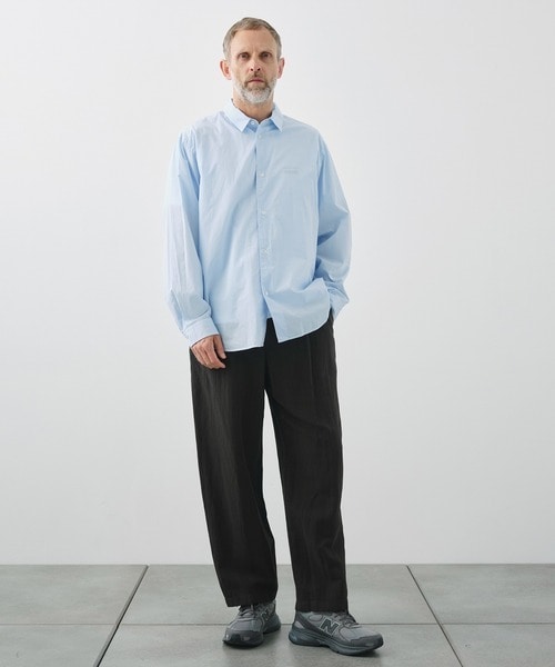 SHRINK COTTON LAWN OVERSIZED SHIRT | ATON