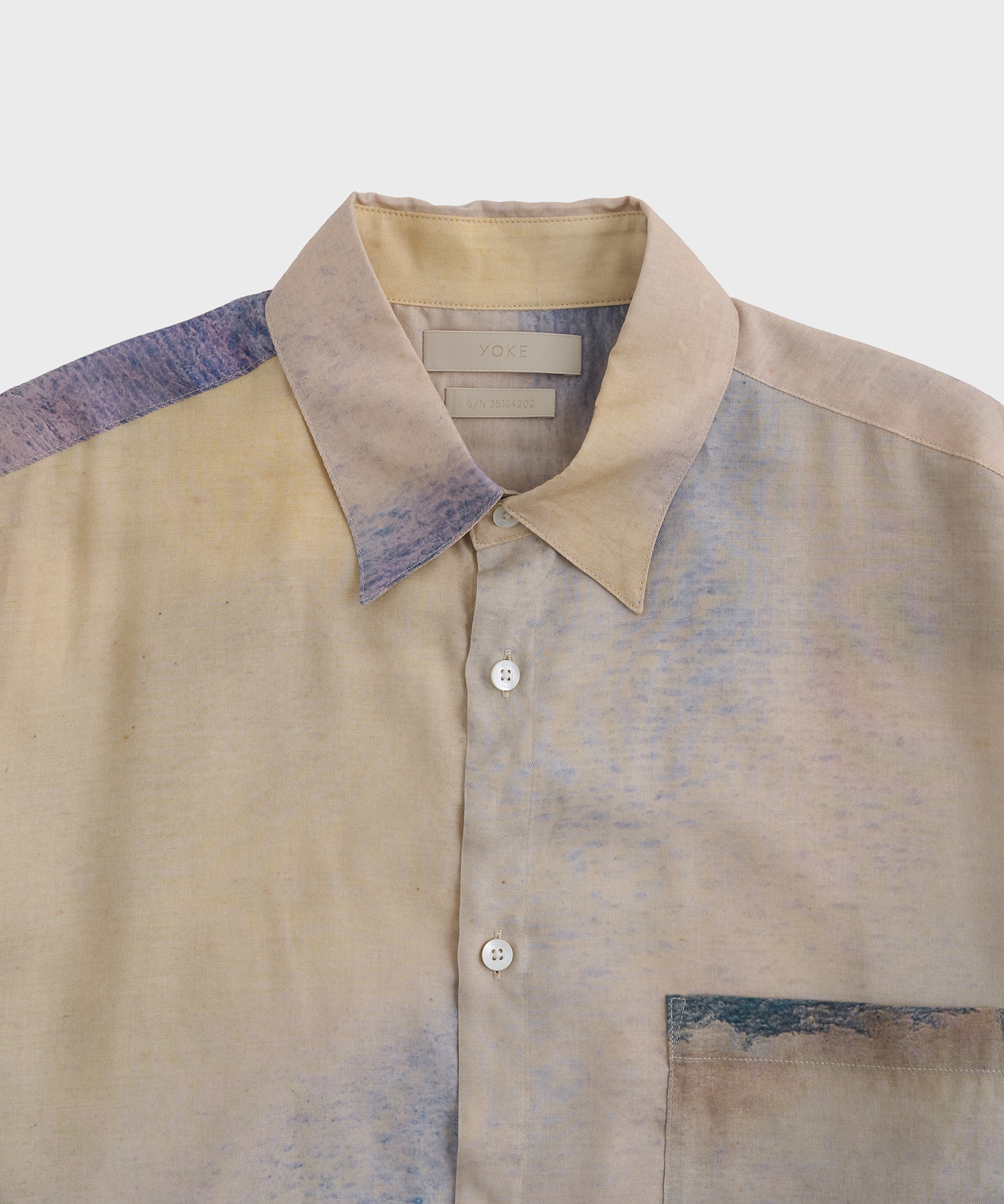 LANDSCAPE PRINTED REGULAR COLLAR SHIRT YOKE