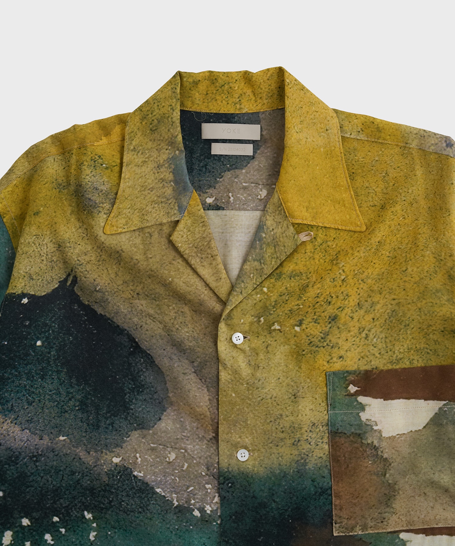 LANDSCAPE PRINTED OPEN COLLAR SHIRT YOKE