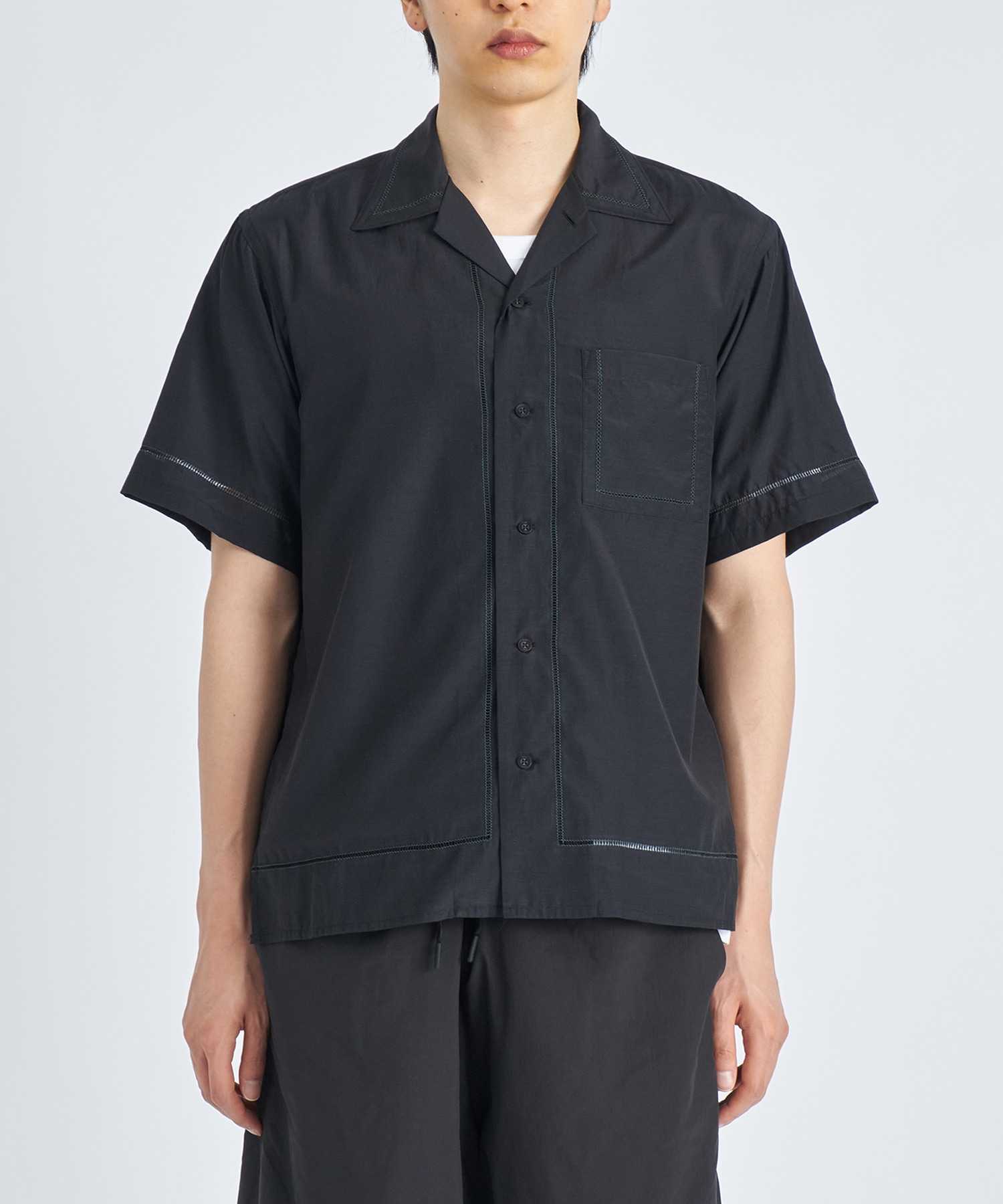 【ヨーク】EMBROIDERY OPEN COLLAR YOKE