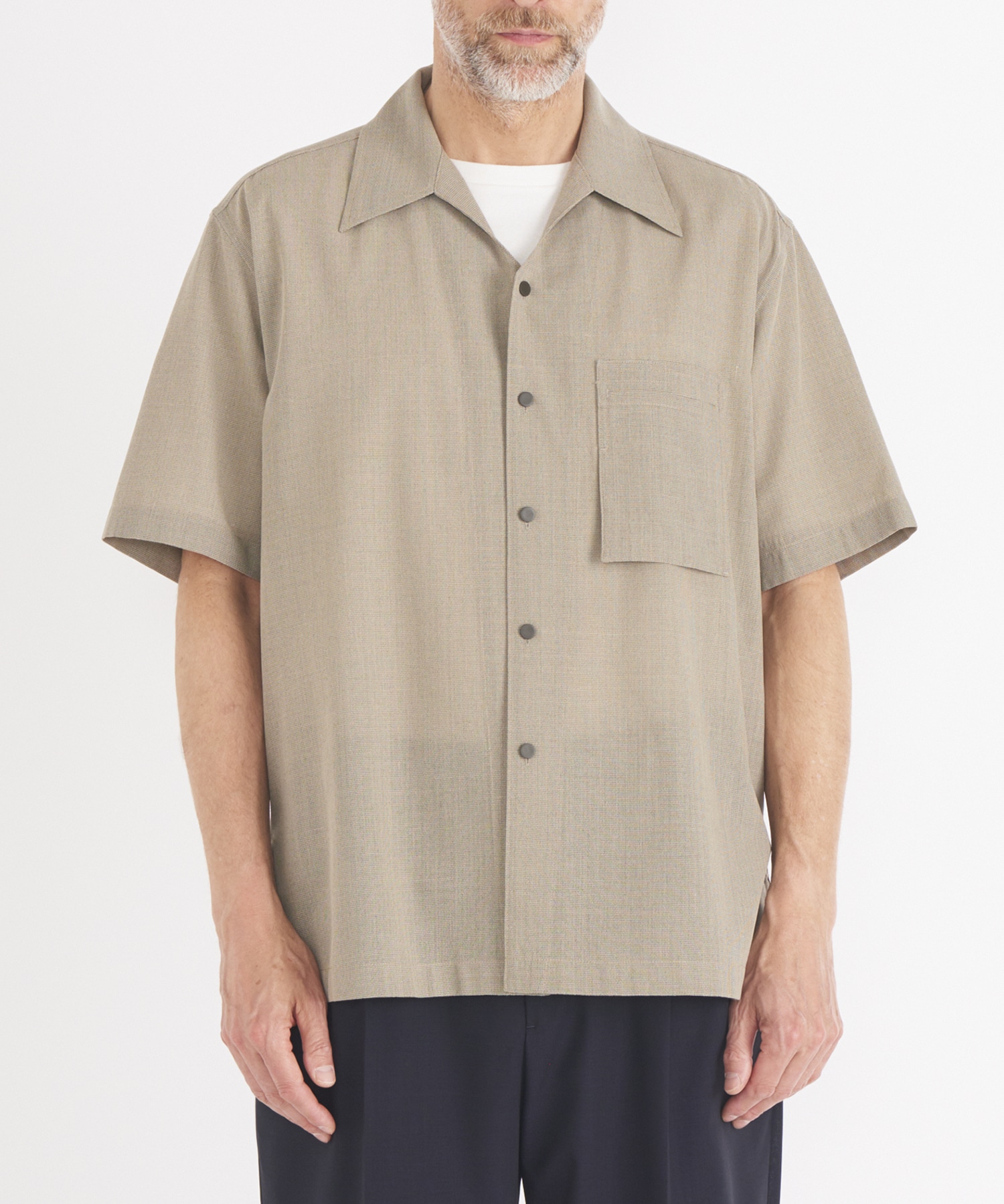 【イレニサ】OPEN COLLAR SHORT-SLEEVED SHIRT IRENISA
