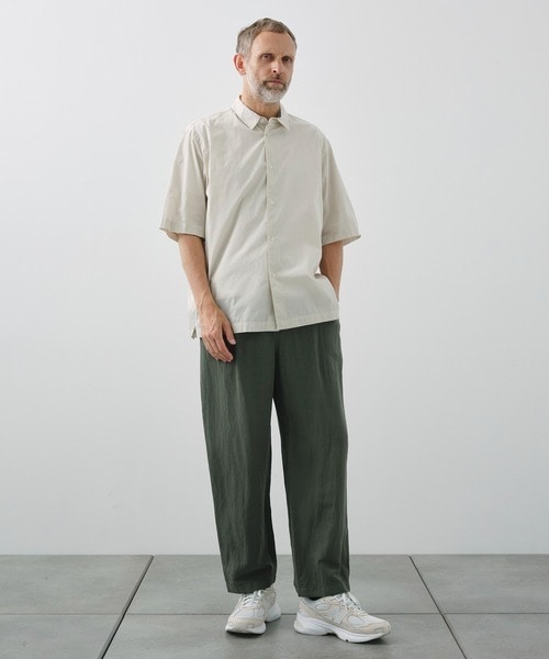 SHRINK COTTON LAWN OVERSIZED HALF SLEEVE SHIRT ATON
