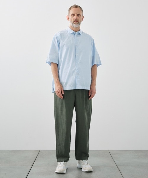 SHRINK COTTON LAWN OVERSIZED HALF SLEEVE SHIRT ATON
