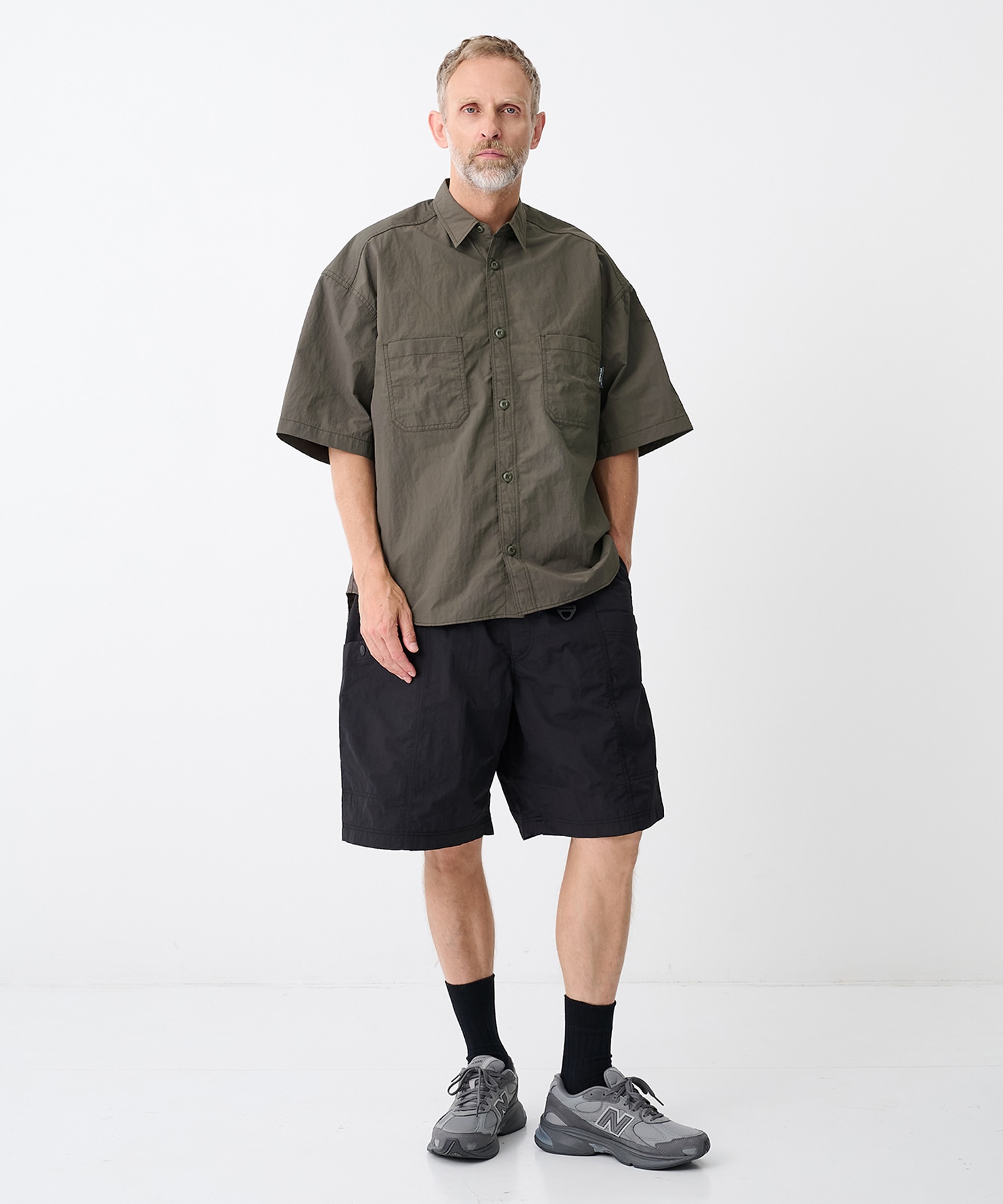 【コムデギャルソンオム】ナイロンタッサー S/S Shirts COMME des GARCONS HOMME