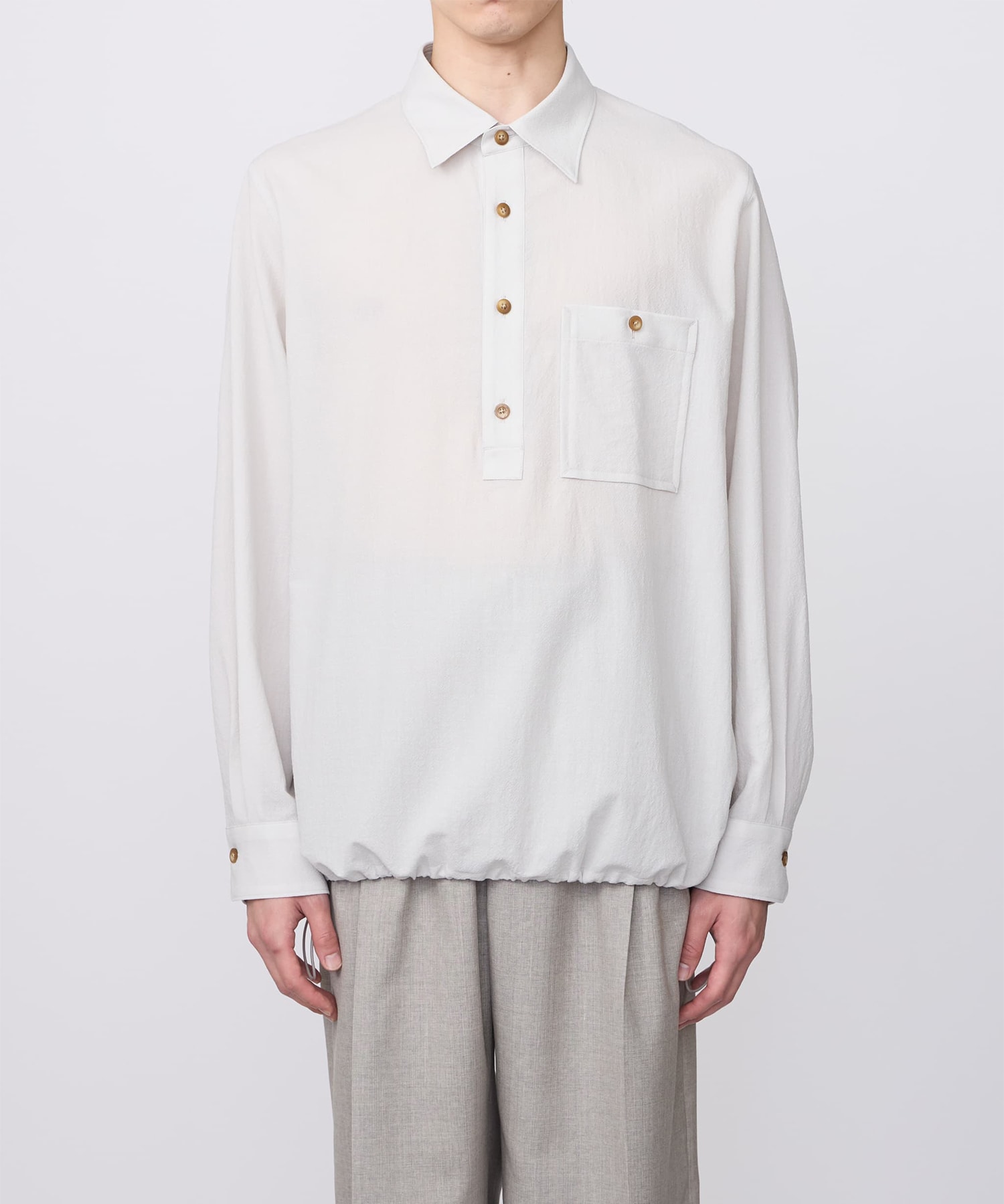 【イレニサ】EXTENDED YOKE PULLOVER SHIRT IRENISA