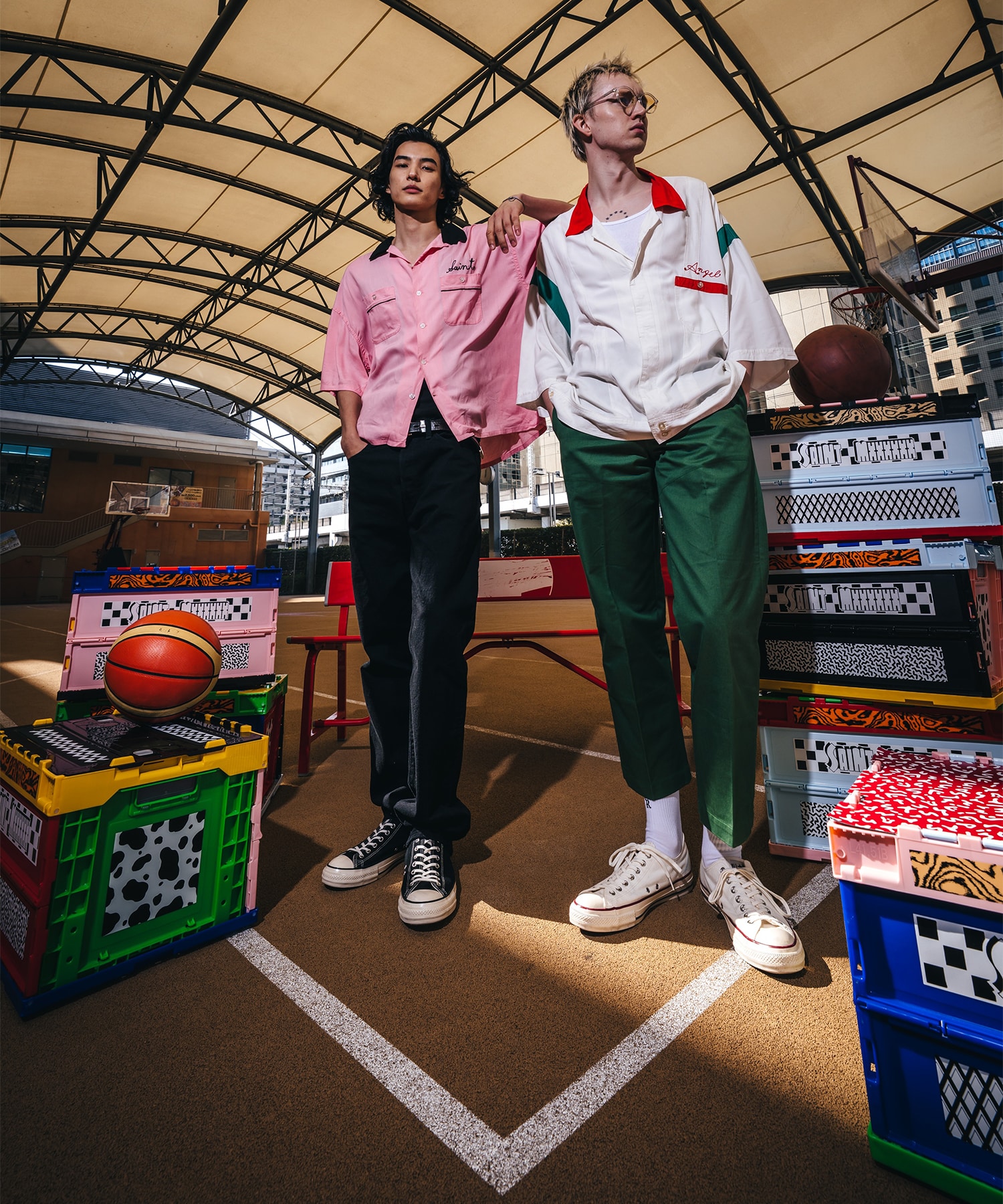 【セントマイケル】SM-MK8-0000-036/BOWLING SHIRT/TRUMP/PINK SAINT MXXXXXX