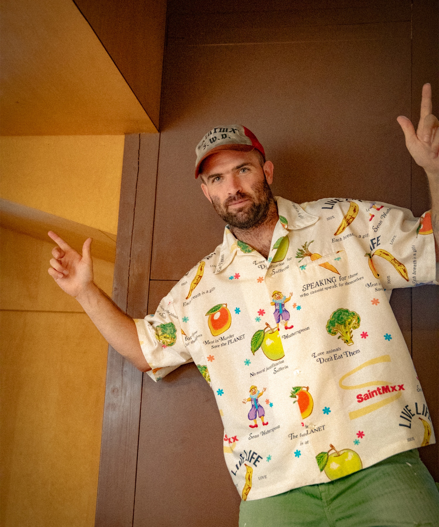 【セントマイケル】SM-MK8-0000-C10/SW_OPEN COLLAR SHIRT/WHITE SAINT MXXXXXX