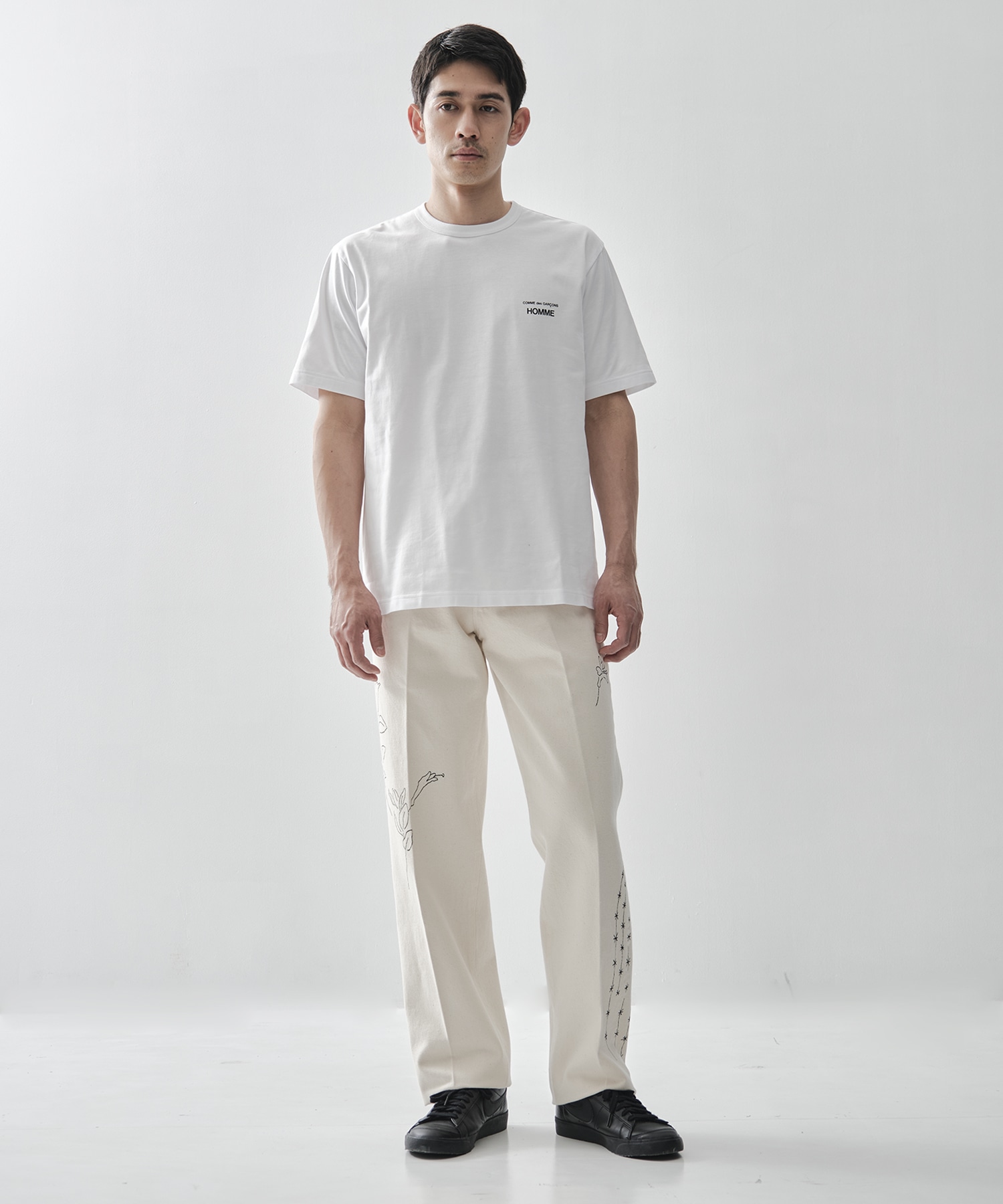 【コムデギャルソンオム】綿天竺 製品プリント S/S Tee COMME des GARCONS HOMME