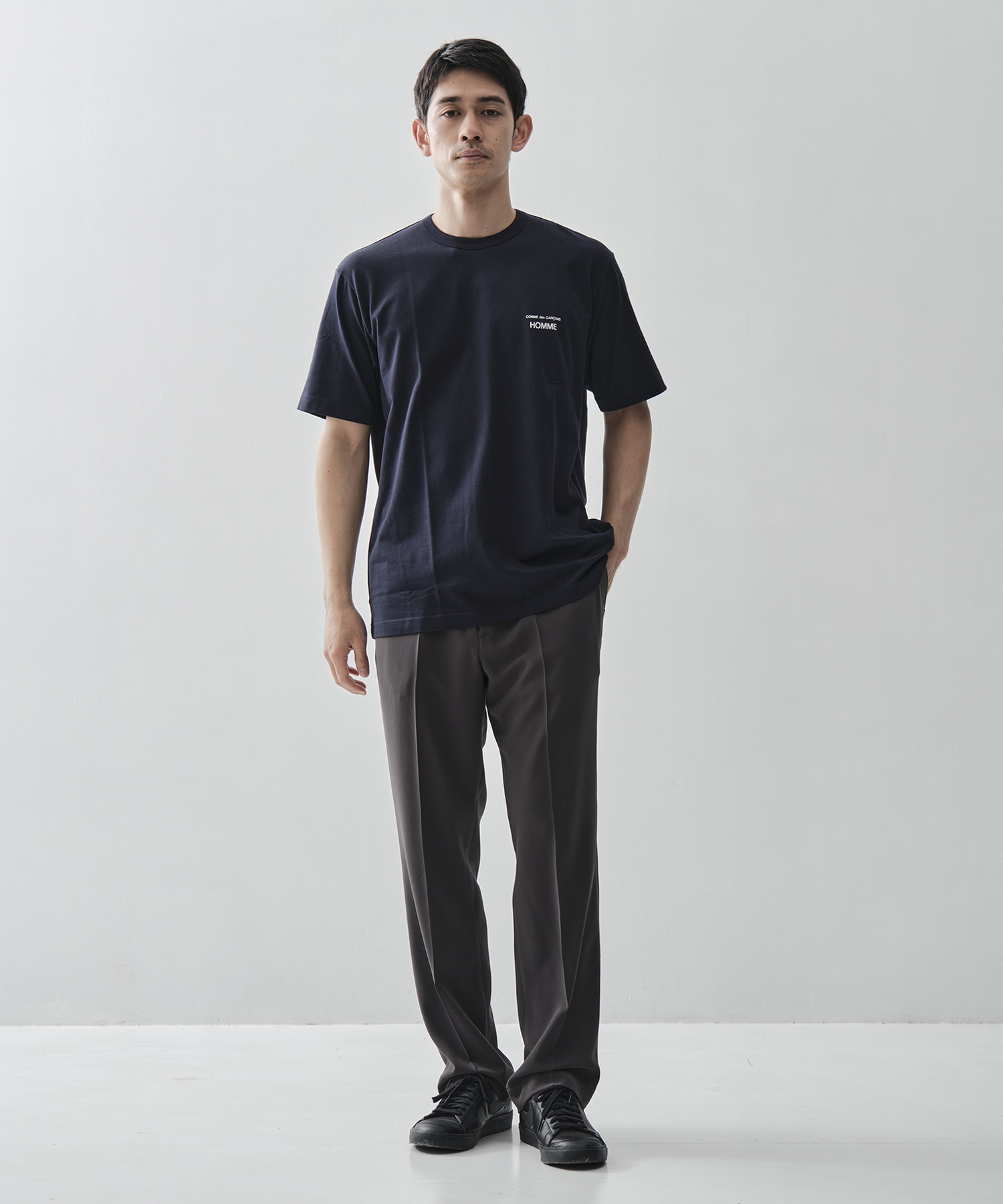 【コムデギャルソンオム】綿天竺 製品プリント S/S Tee COMME des GARCONS HOMME