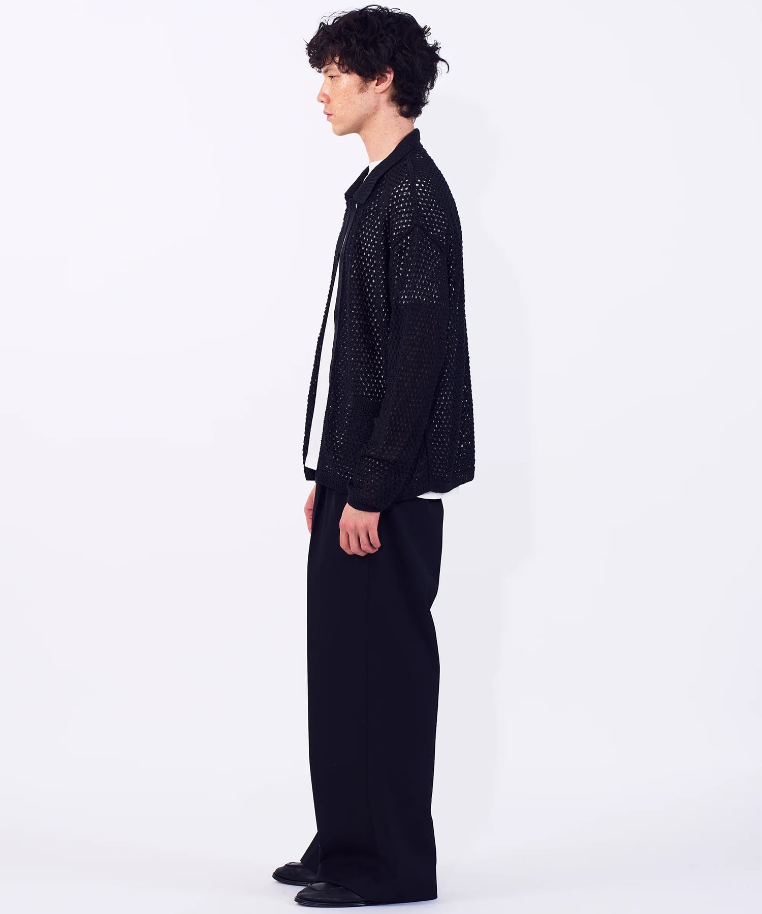 Mesh Knit Shirt Cardigan YOKE