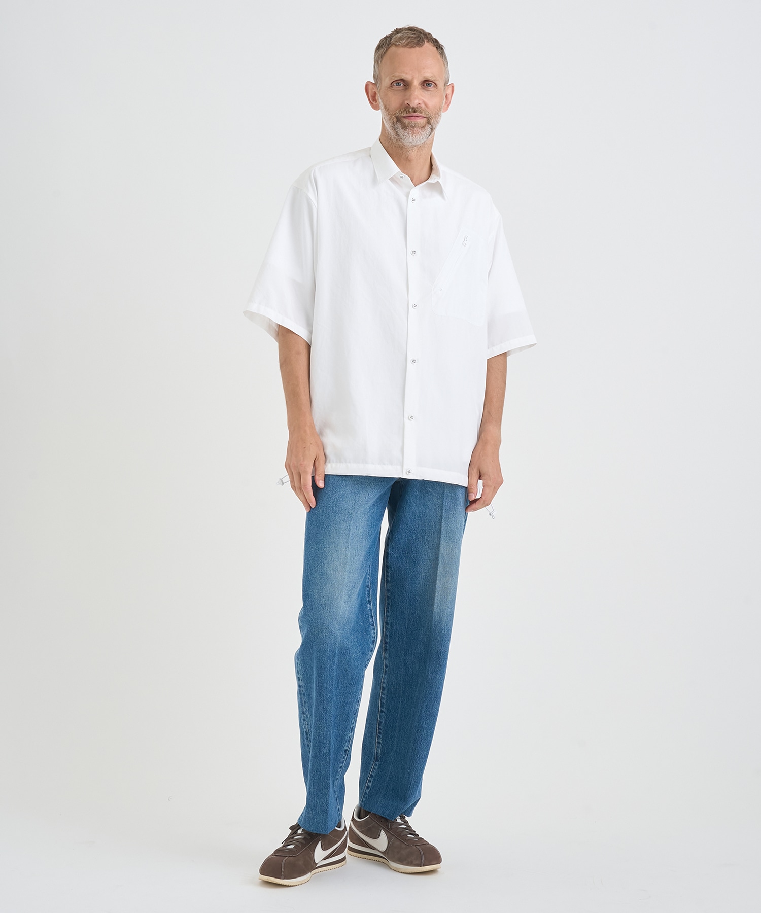 別注 DRAW CORD S/S POCKET SHIRTS White Mountaineering