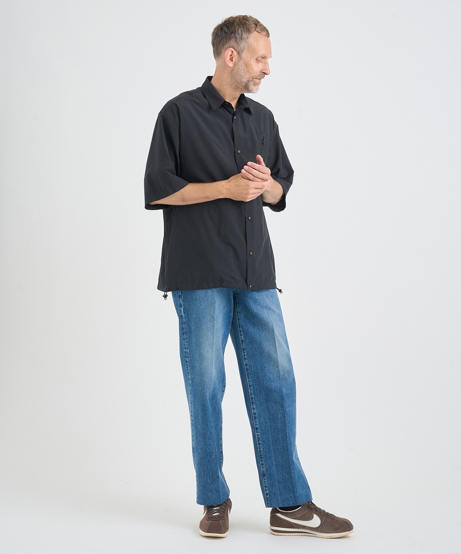 別注 DRAW CORD S/S POCKET SHIRTS White Mountaineering