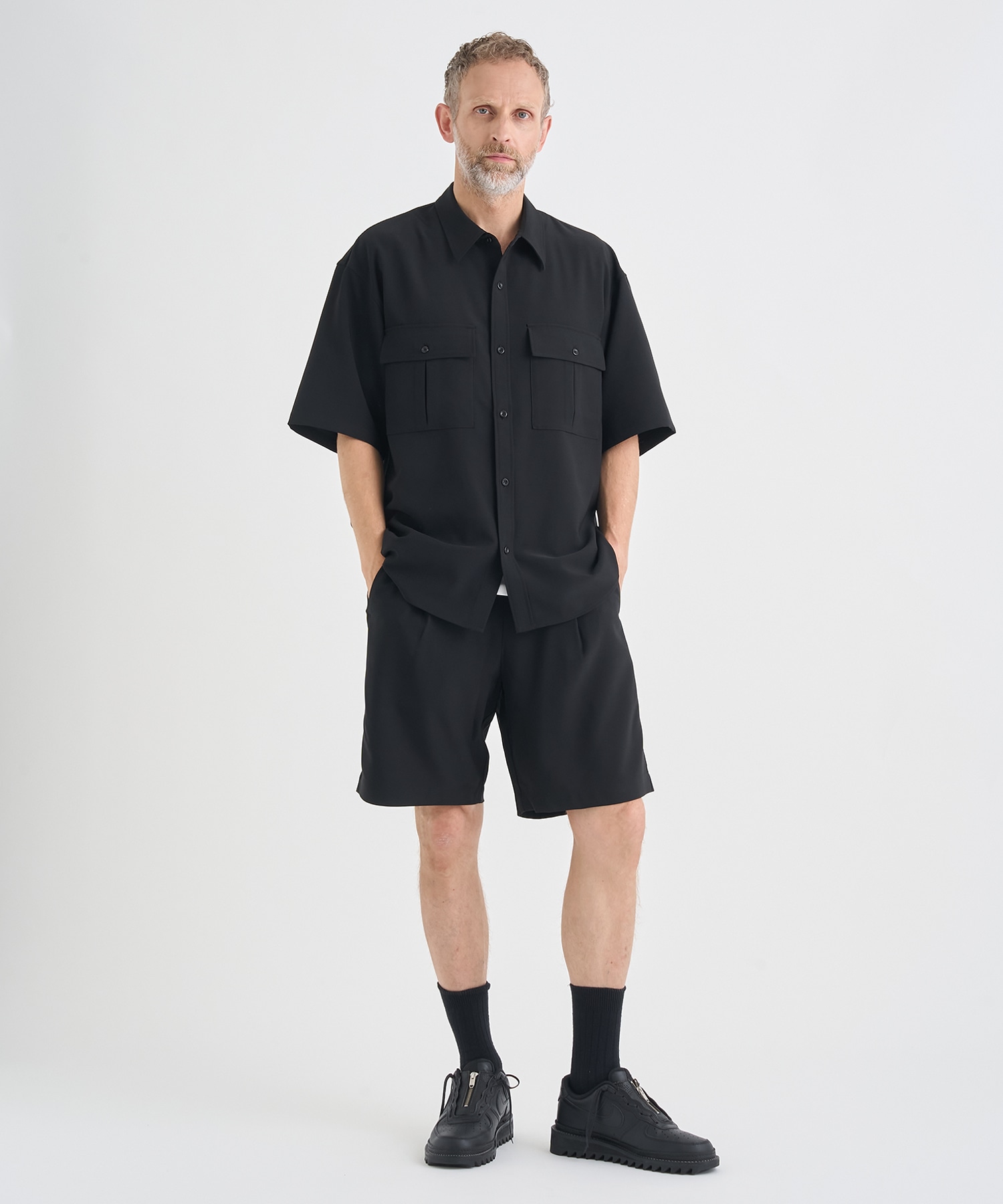 別注 PE CONPACT TWILL W POCKET S/S SHIRT ATTACHMENT