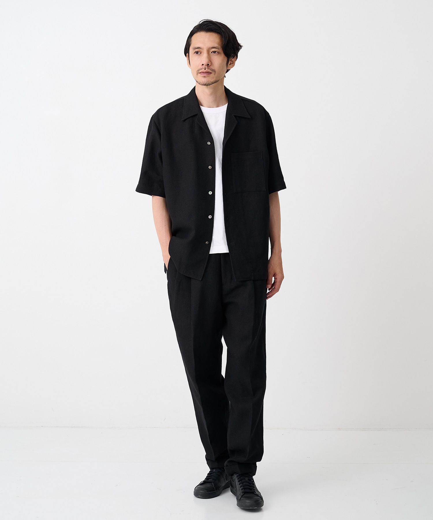【イレニサ】別注SUMMER TWEED OPEN COLLAR SHIRT IRENISA