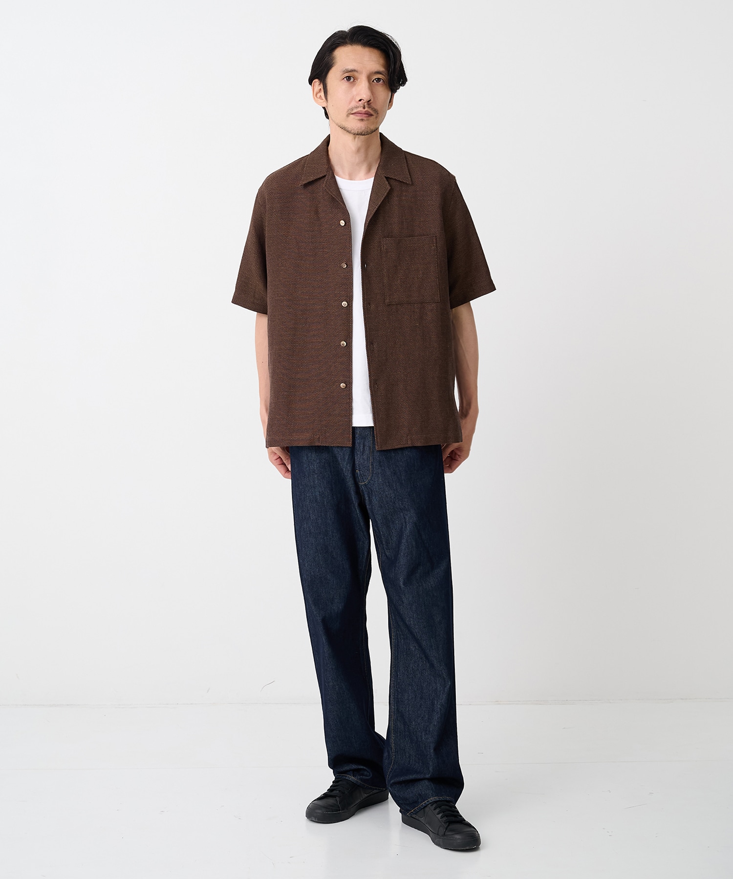【イレニサ】別注SUMMER TWEED OPEN COLLAR SHIRT IRENISA
