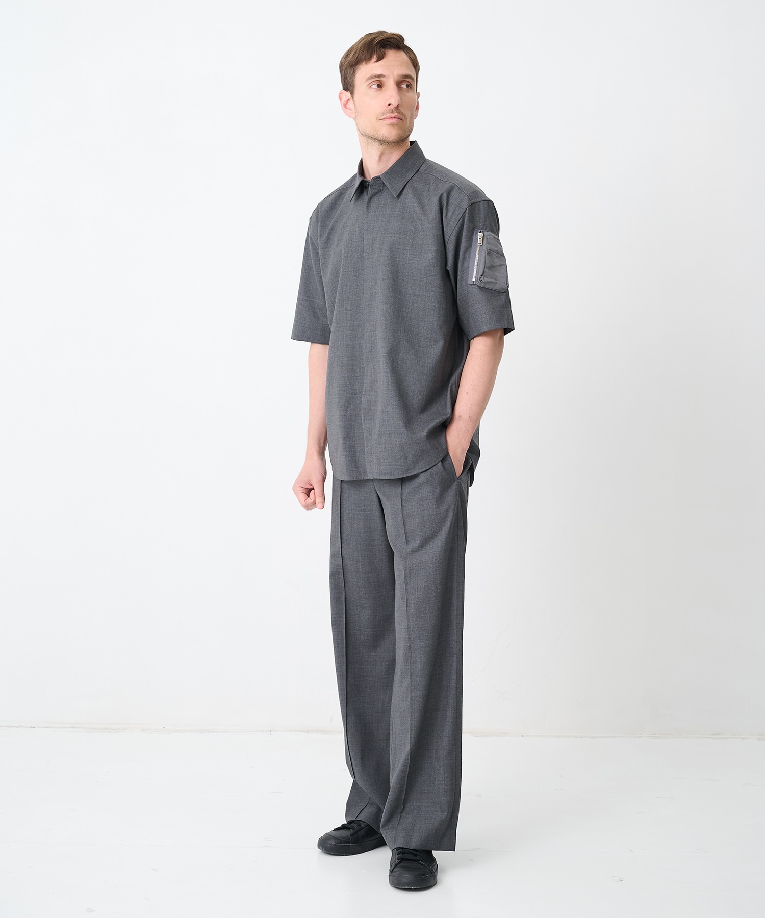別注SUMMER WOOL CIGAR POCKET HALF SLEEVE SHIRT CINOH