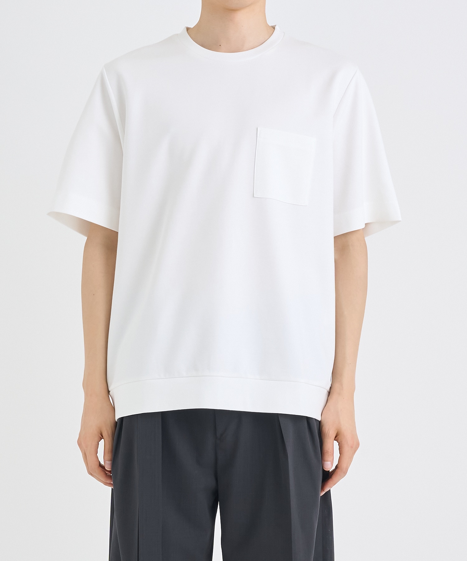 別注 RIB SHORT-SLEEVED POCKET T-SHIRT IRENISA