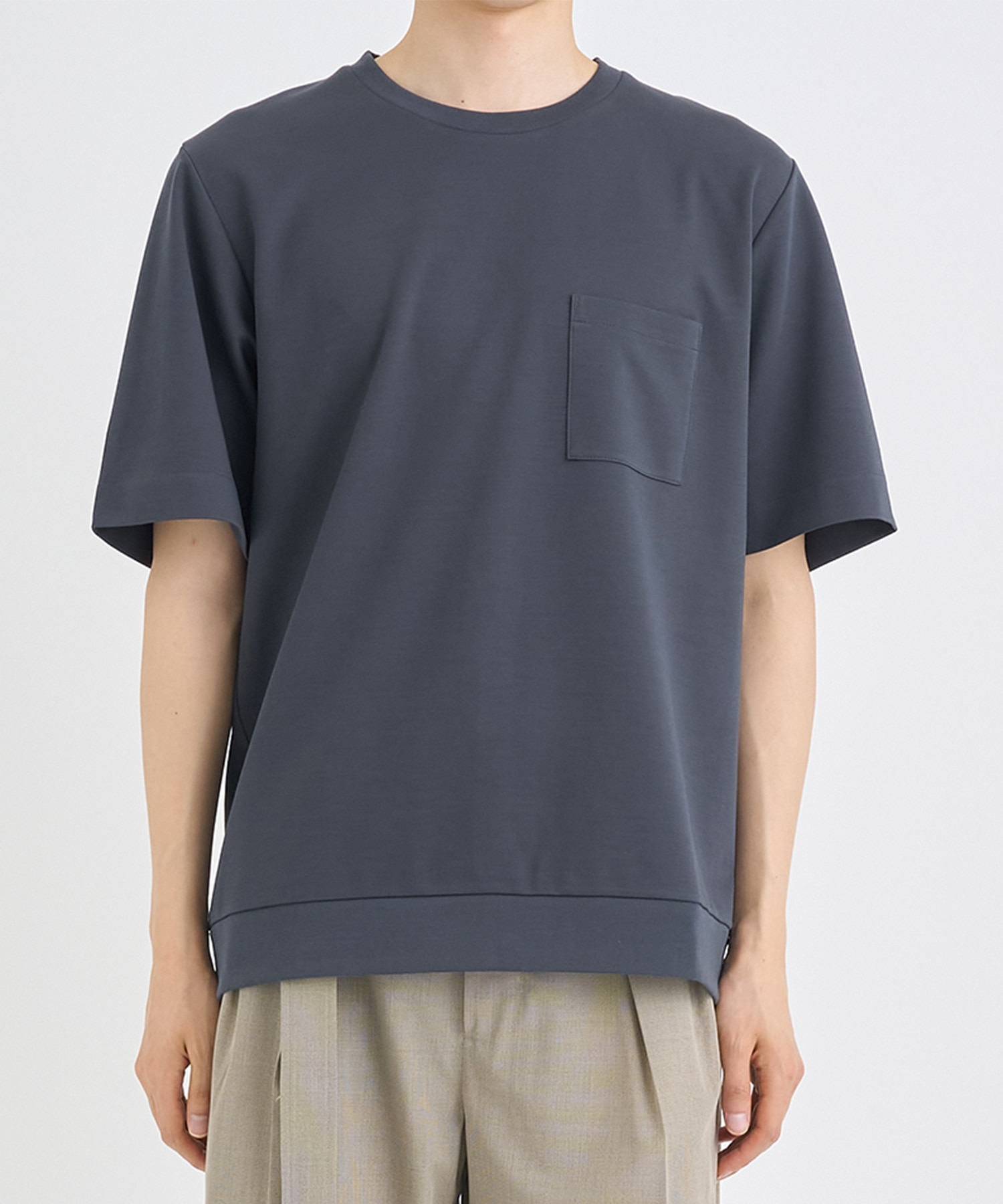 別注 RIB SHORT-SLEEVED POCKET T-SHIRT IRENISA