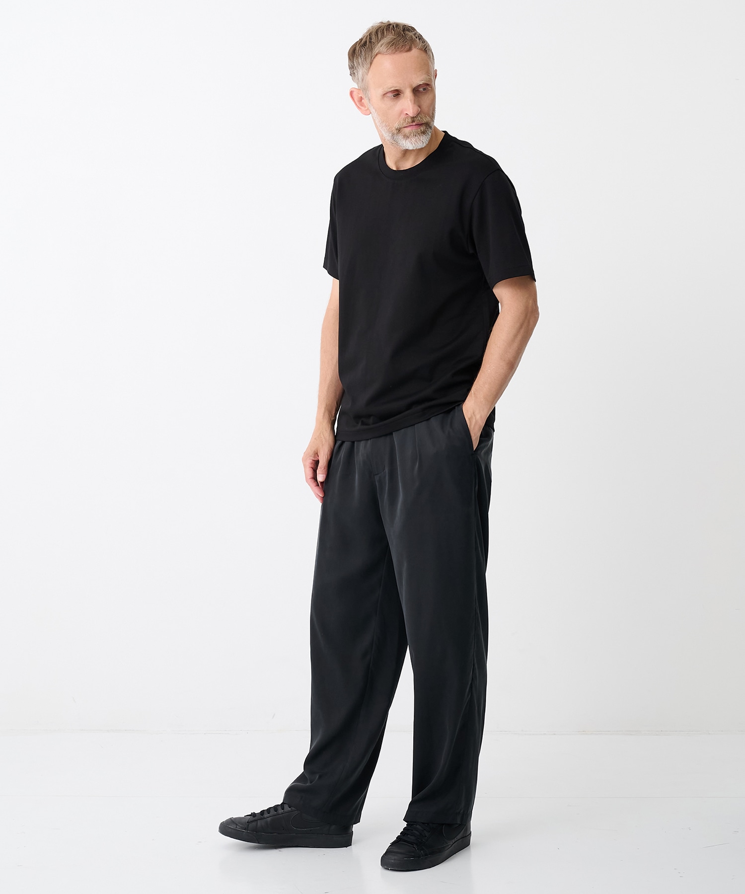 COTTON DOUBLE FACE SLIM FIT S/S TEE ATTACHMENT