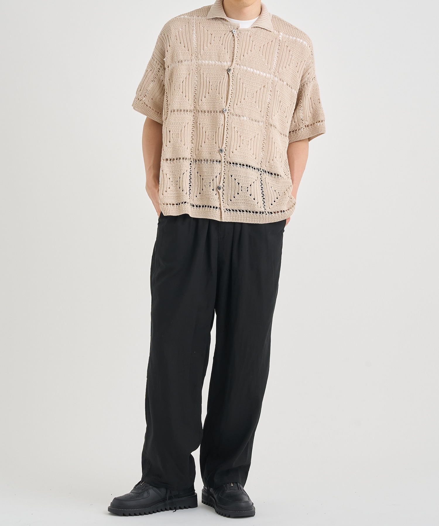 CROCHET KNIT SHIRT YOKE