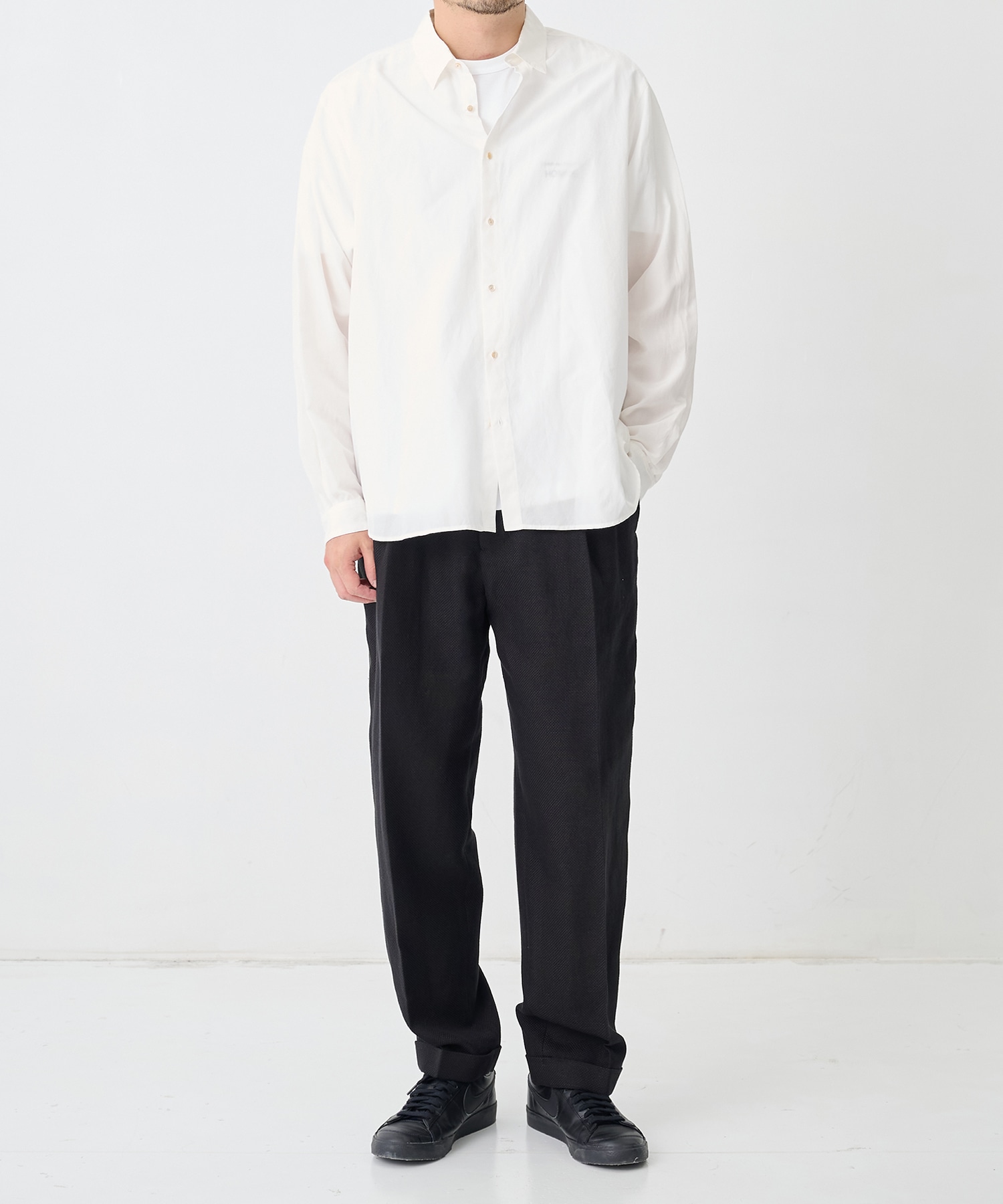 【イレニサ】SUMMER TWEED TWO TUCK WIDE TROUSERS IRENISA