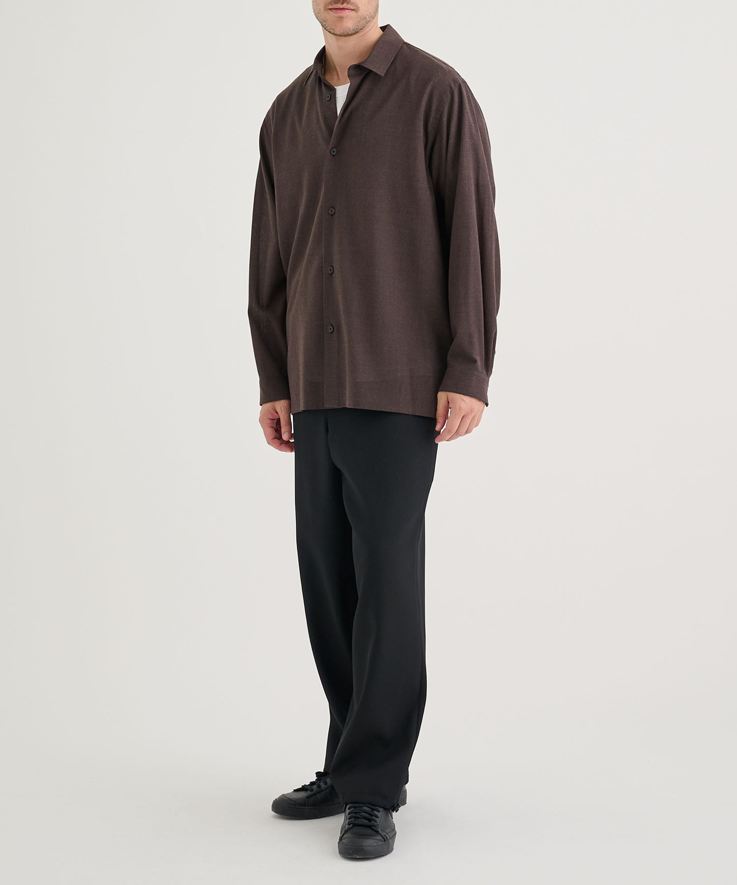 TWIST WOOL WASHER OVERSIZED SHIRT ATON