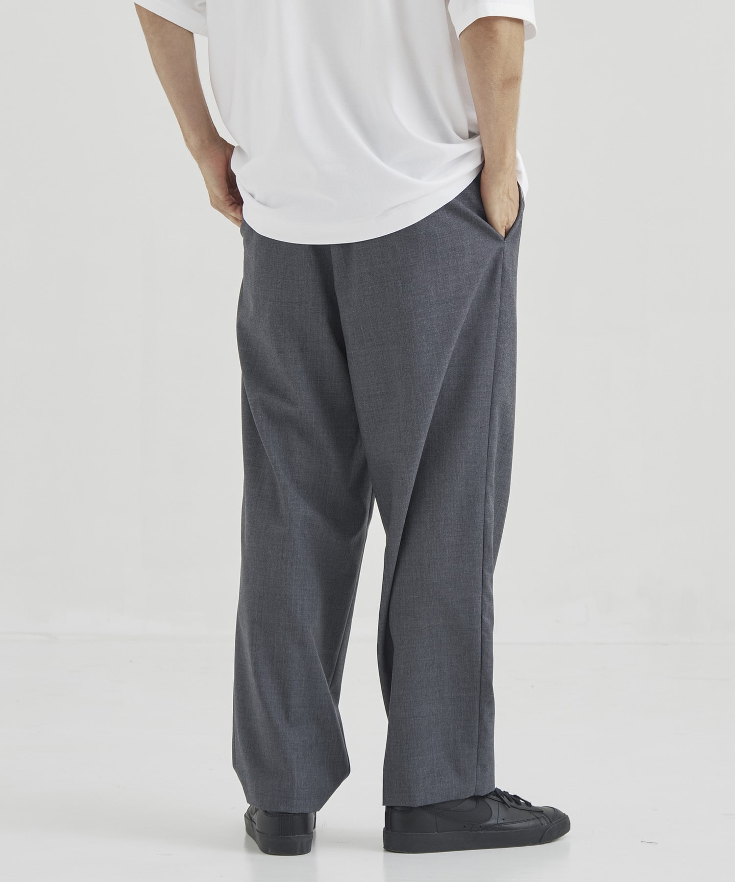 WOOL TORPICAL LOOSE FIT PANTS ATON