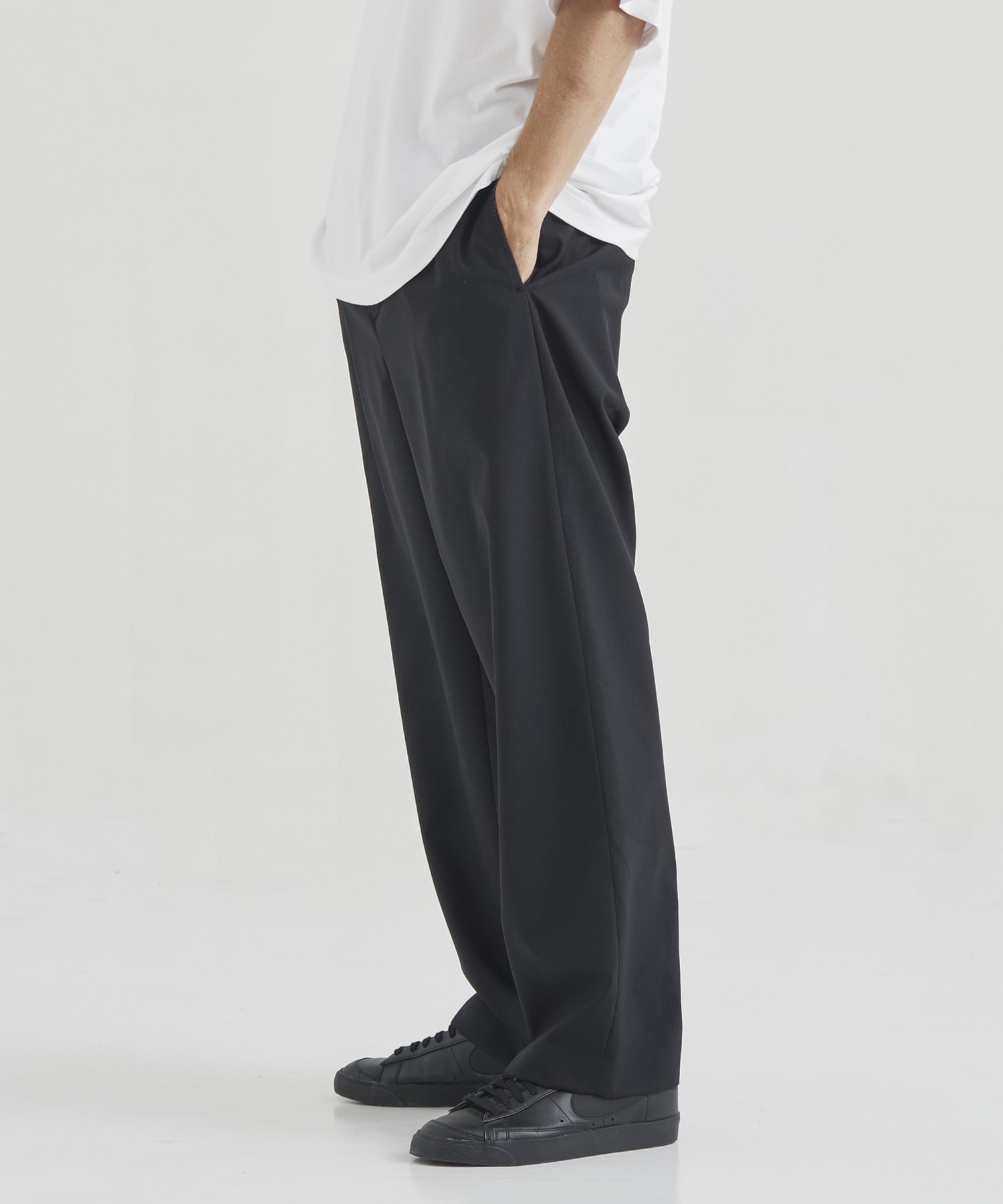WOOL TORPICAL LOOSE FIT PANTS ATON