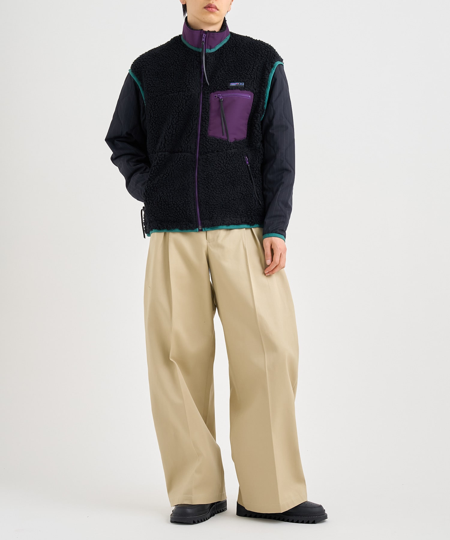 Tuck-detail cotton pants KHOKI