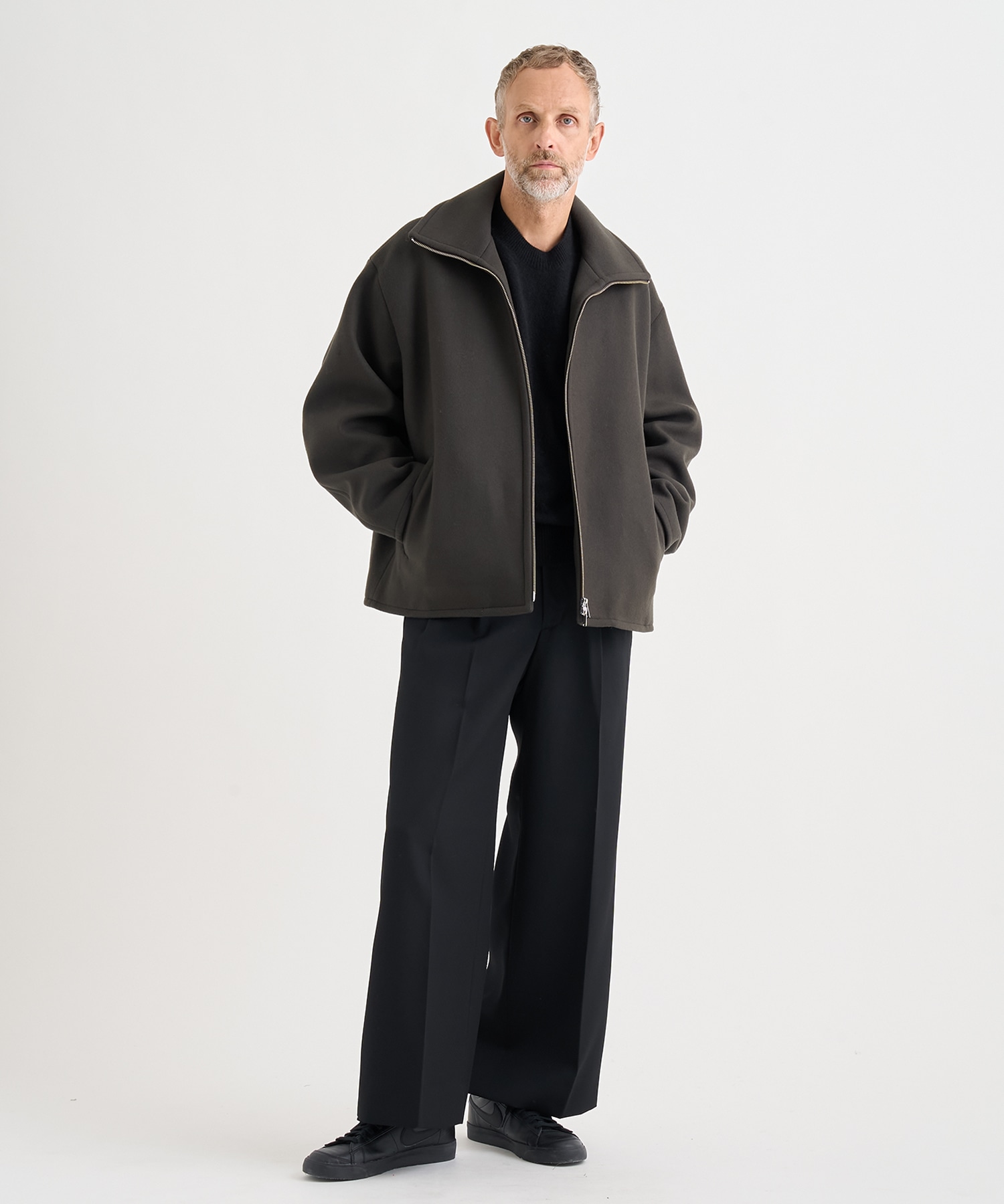 Melton Stand Collar Zip Blouson YOKE