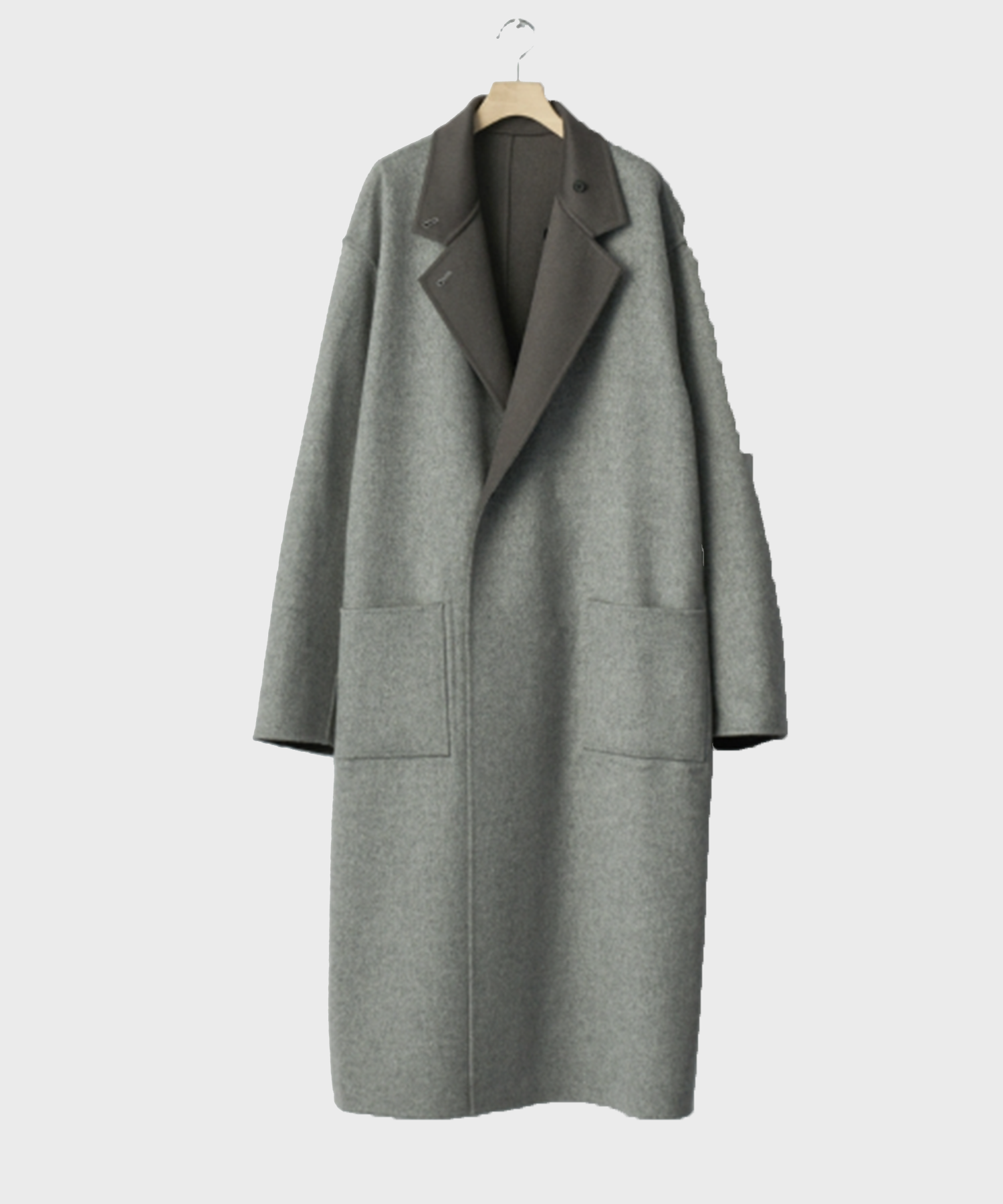 WOOL/CASHMERE REVERSIBLE NOTCH LAPEL COAT ssstein