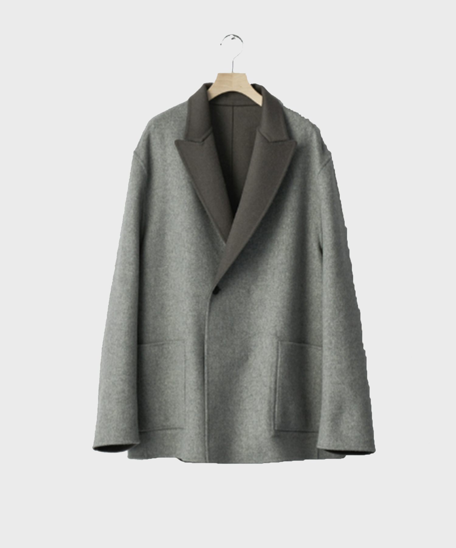 WOOL/CASHMERE REVERSIBLE PEAK LAPEL JACKET ssstein