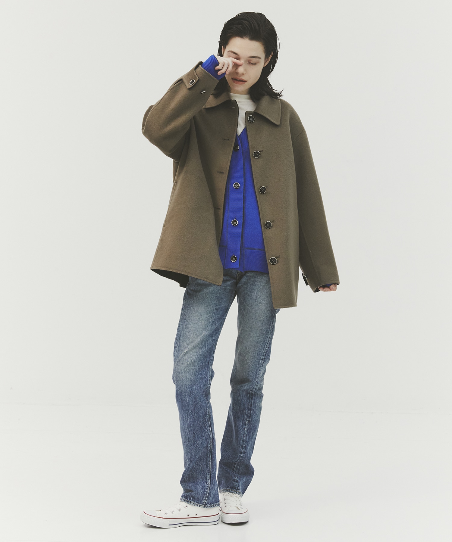 CASHMERE REVERSIBLE SHORT COAT 